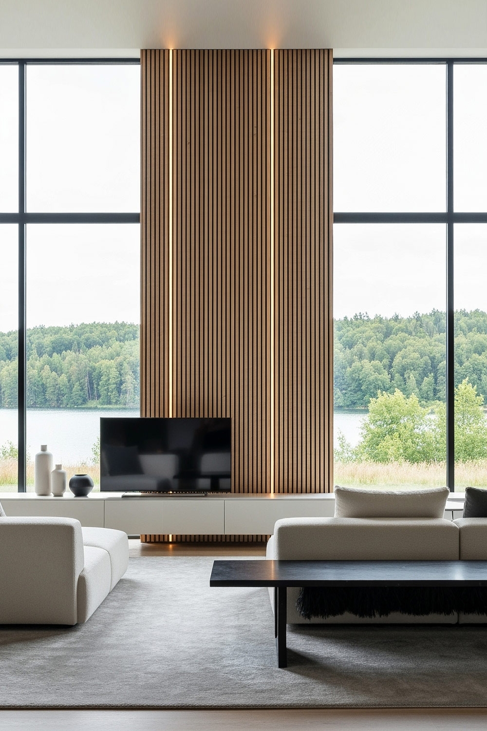 lichtdurchflutetes-wohnzimmer-mit-grosser-fensterfront-und-akzentuierendem-holzlamellen-paneel