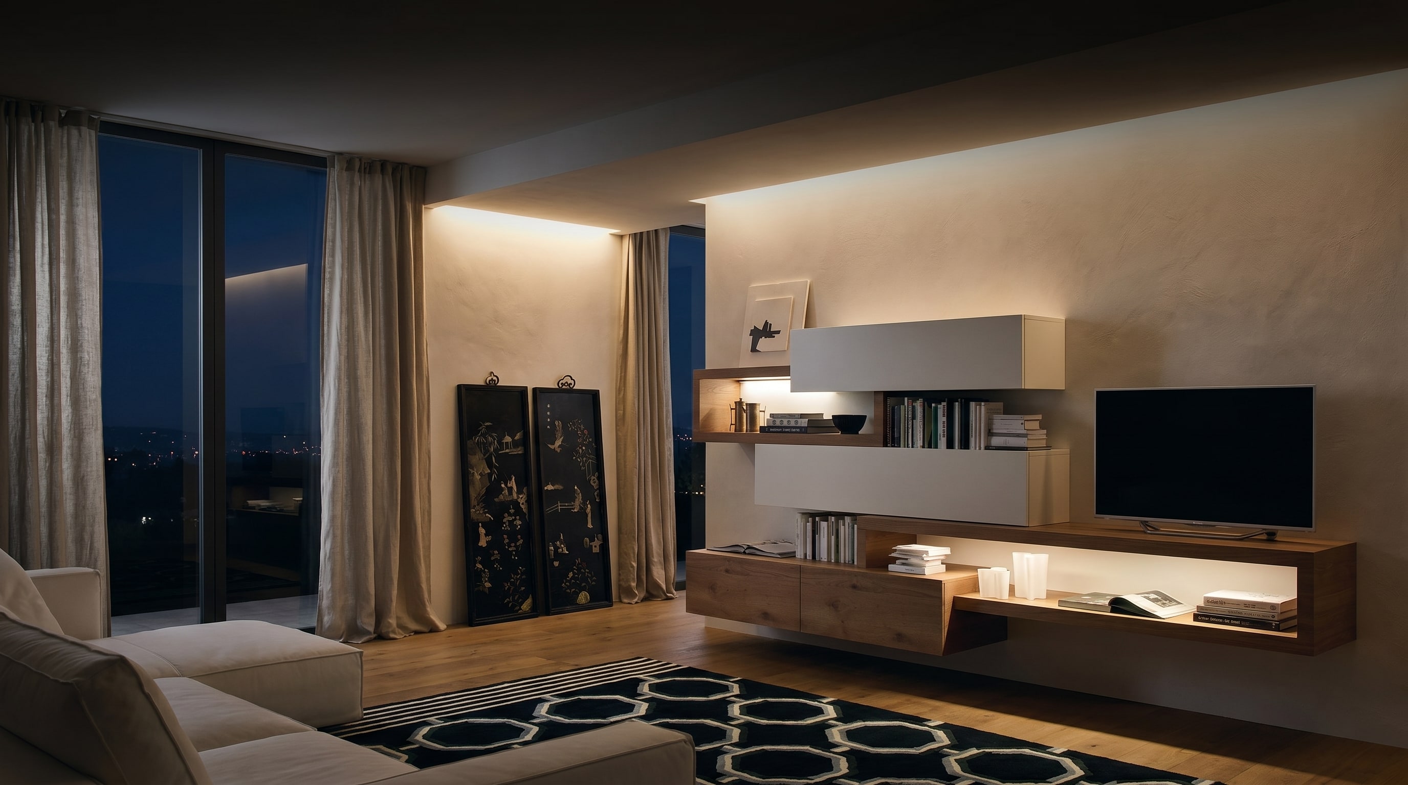 Landhausstil Wohnwand: Die 4-Teile-Regel der Designer Landhausstil Wohnwand: Die 4-Teile-Regel der Designer