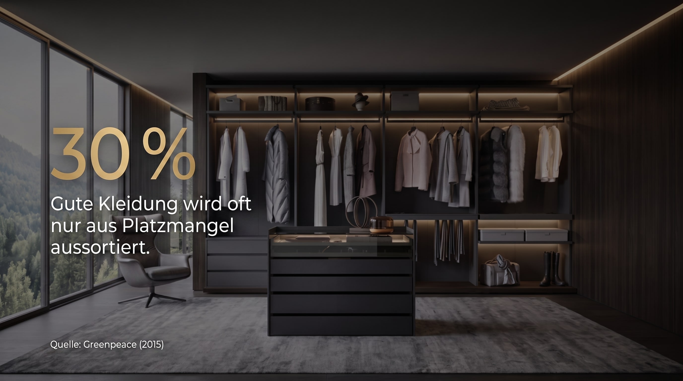 30 % – I buoni vestiti vengono spesso scartati solo per mancanza di spazio.