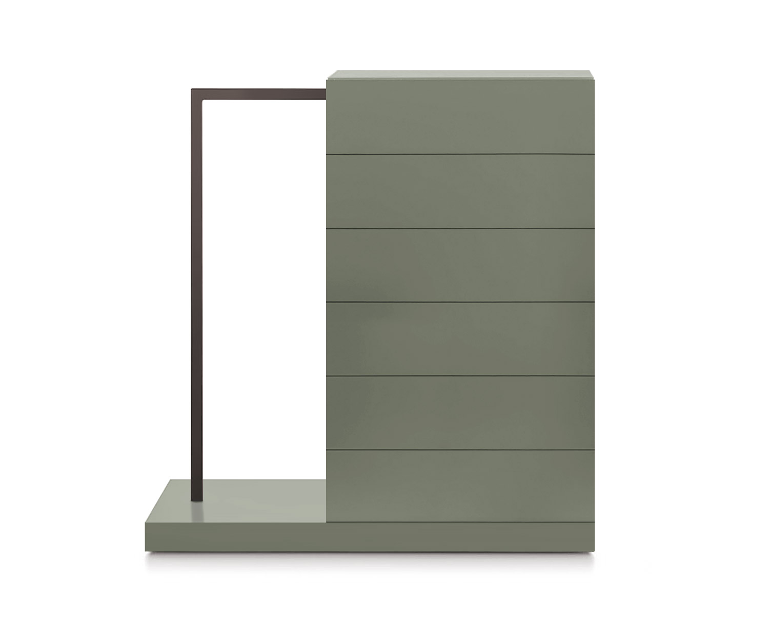 Novamobili Hochkommode Easy6 + Garderobe links B64cm matt waldgrün342 Novamobili Hochkommode Easy6 + Garderobe links B64cm matt waldgrün342