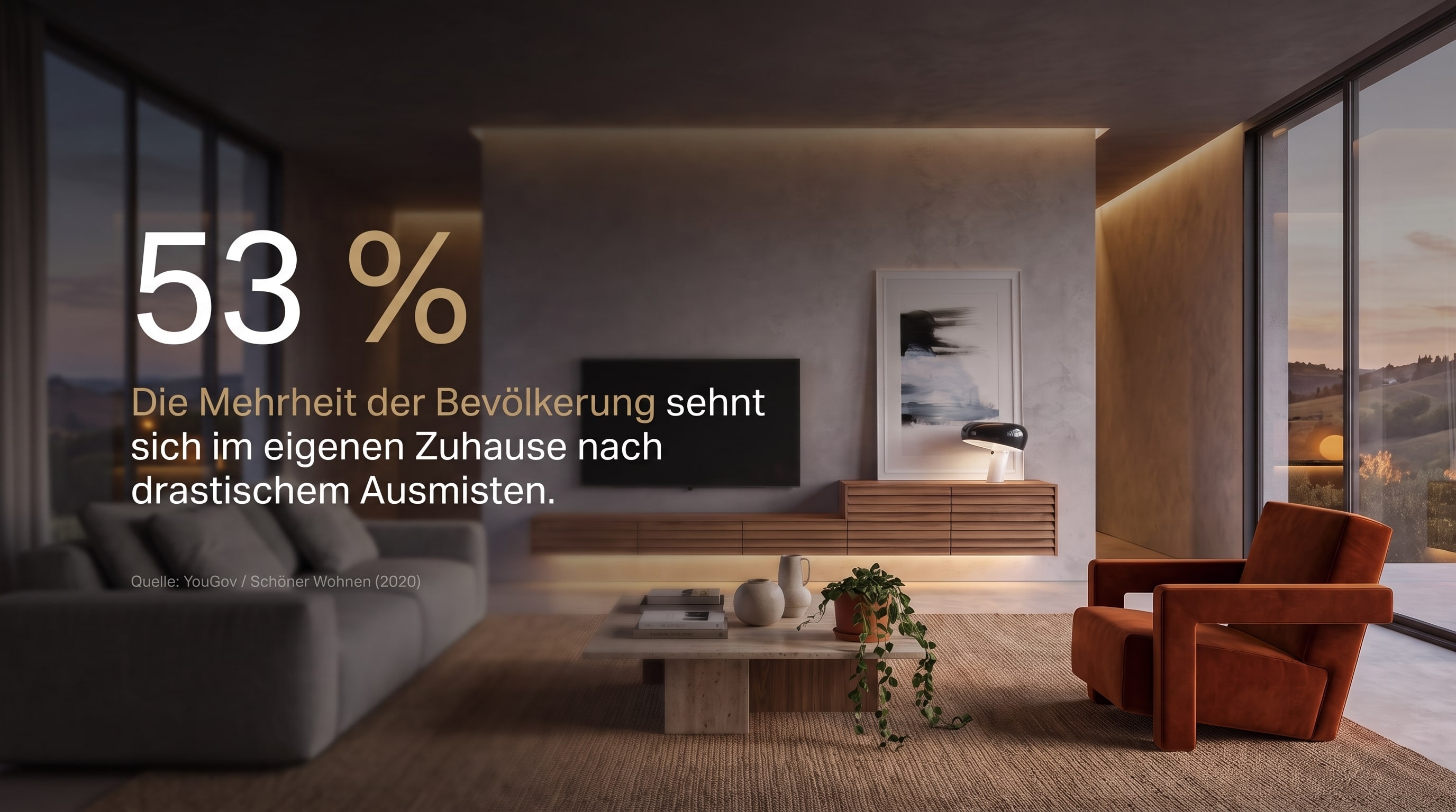53 % &ndash; La majorit&eacute; de la population aspire &agrave; un d&eacute;sencombrement drastique dans son propre foyer.