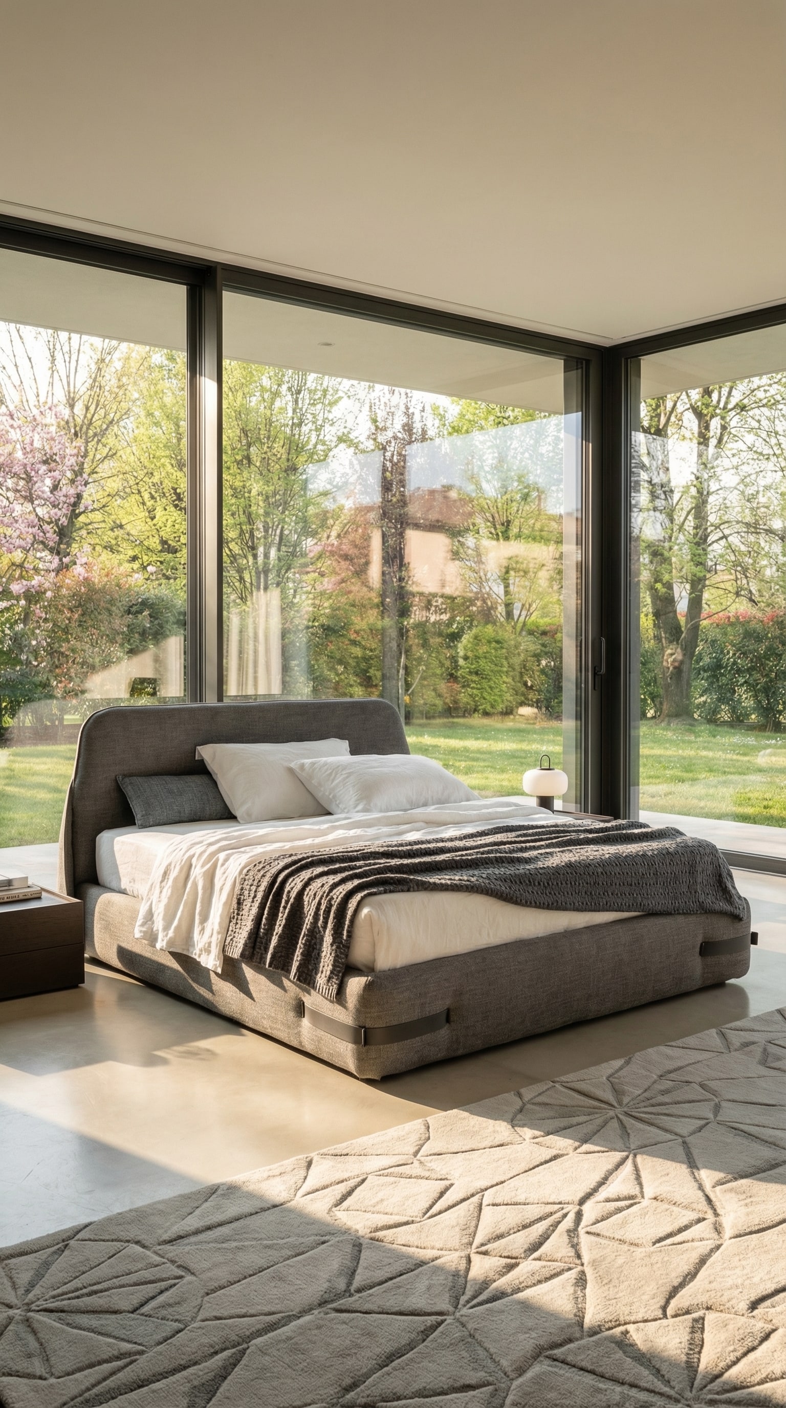 Novamobili Bett Tape mit markanten Riemendetails