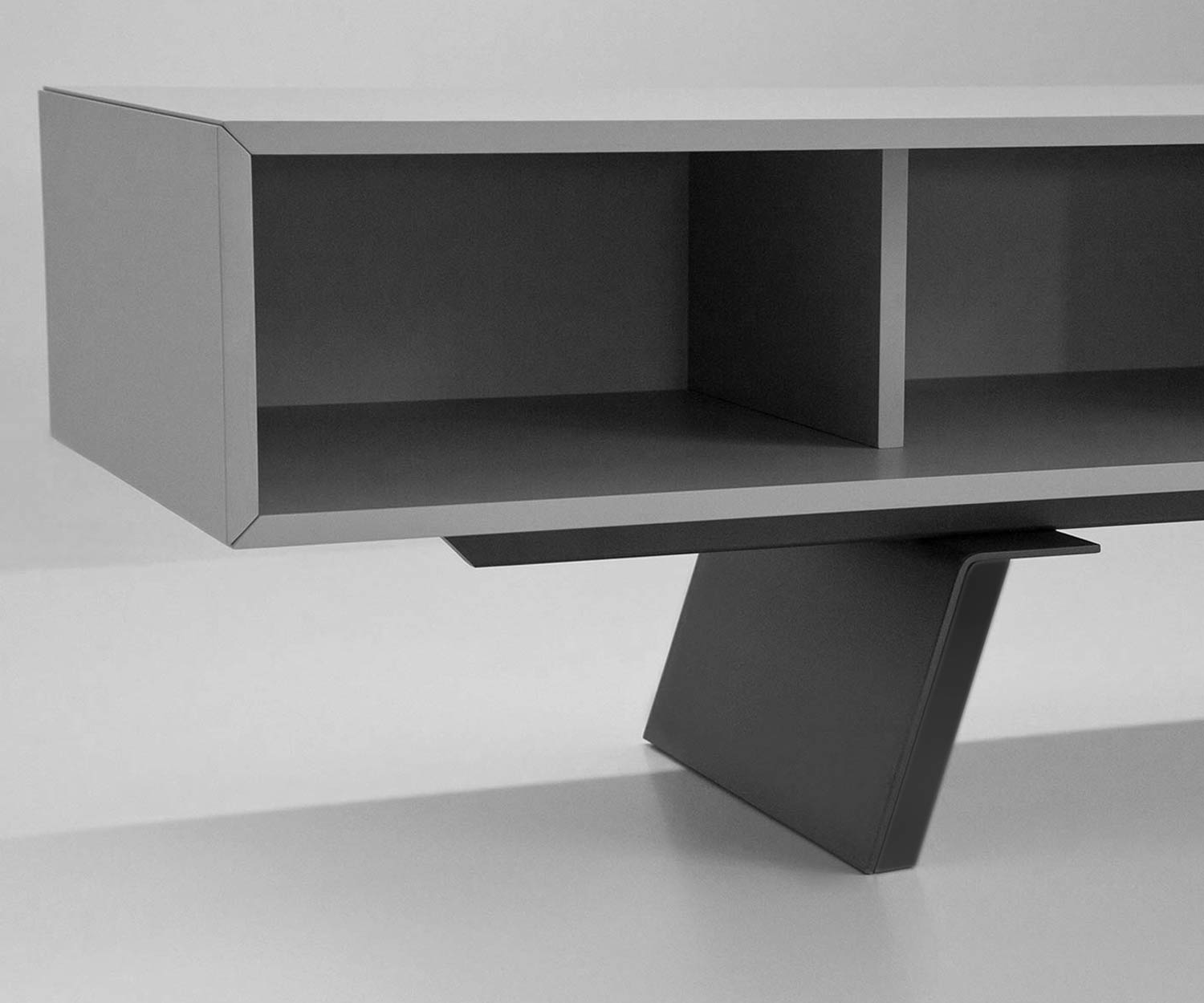Modernes al2 e klipse 005 Design Design Lowboard mit Schubladenfront und drei offenen Fächern