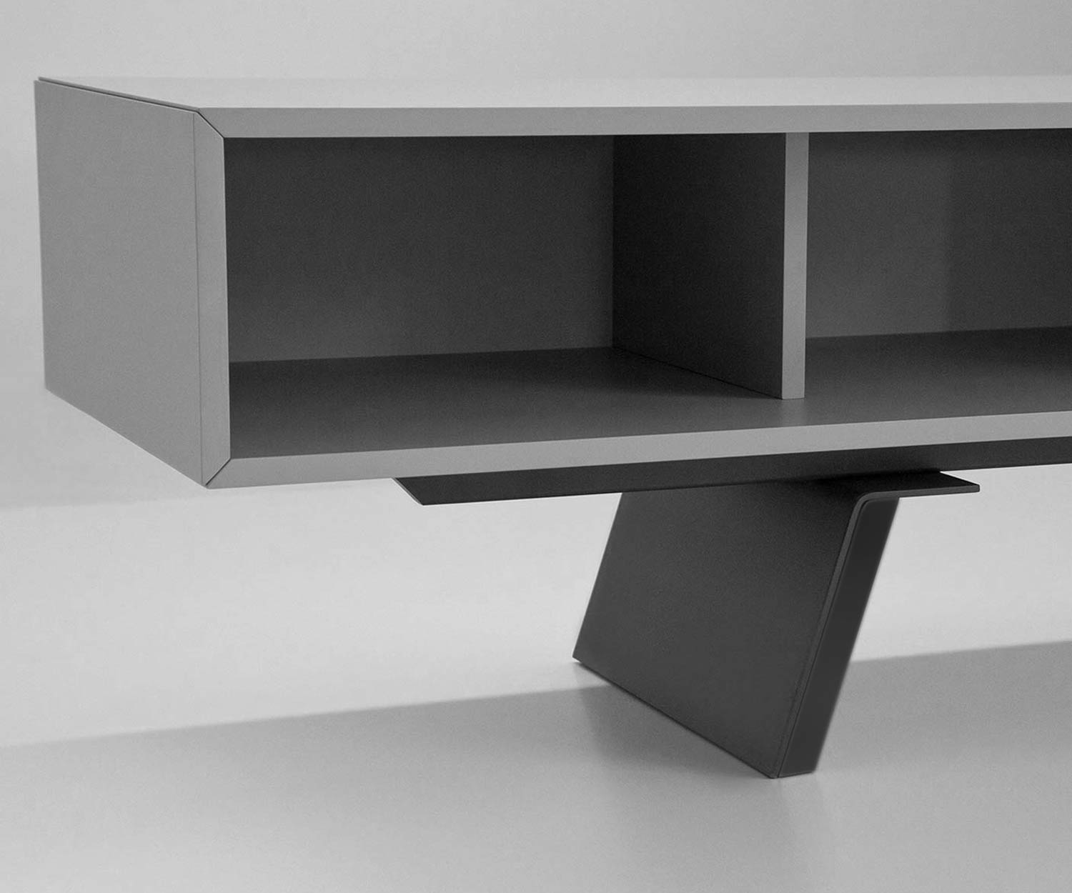 Designer TV Design Lowboard e klipse 005 von al2 im Detail das offene Fach Designer TV Design Lowboard e klipse 005 von al2 im Detail das offene Fach