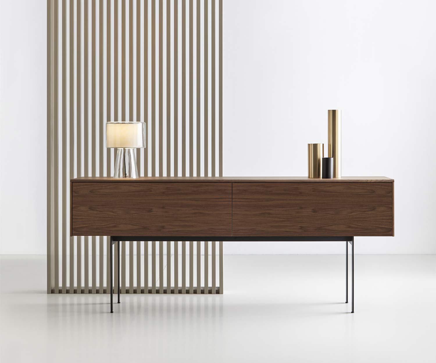 Punt Malmö design sideboard finished with walnut veneer