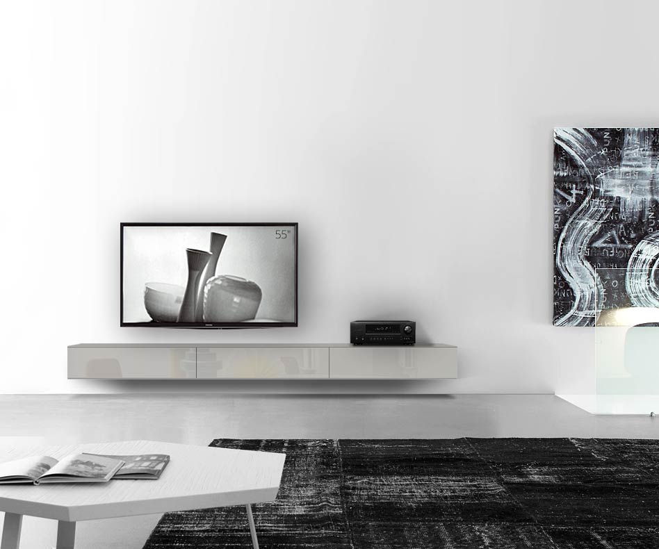 /Design Lowboard Wand B270 H25 5 glanz hellgrau