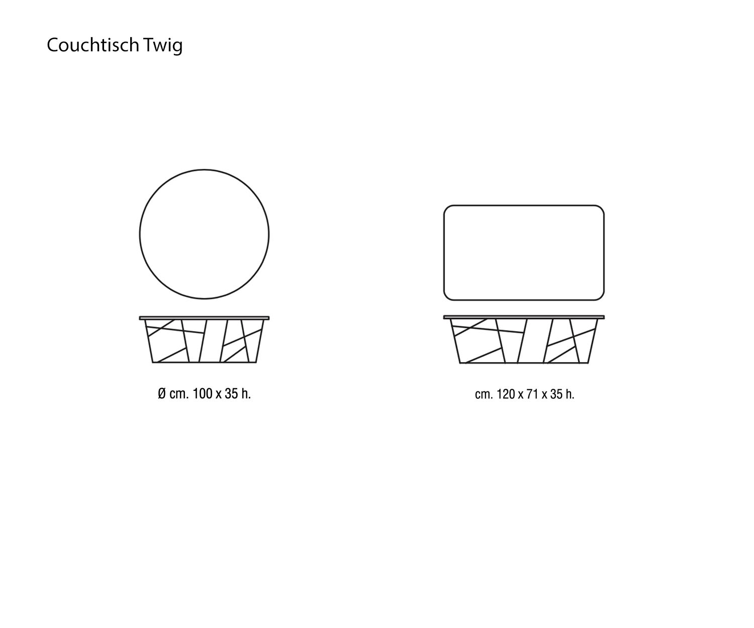 Design coffee table Twig from Marelli Sizes Dimensions Sketch Design coffee table Twig from Marelli Sizes Dimensions Sketch