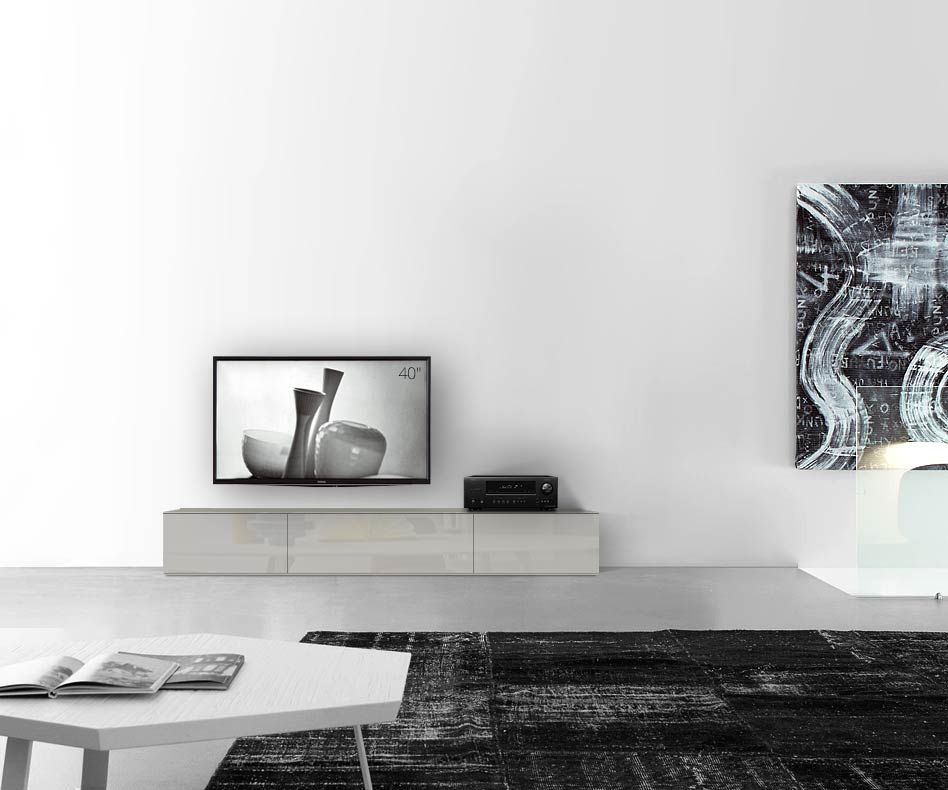 /Design lowboard floor B210 H35 glossy light grey /Design lowboard floor B210 H35 glossy light grey