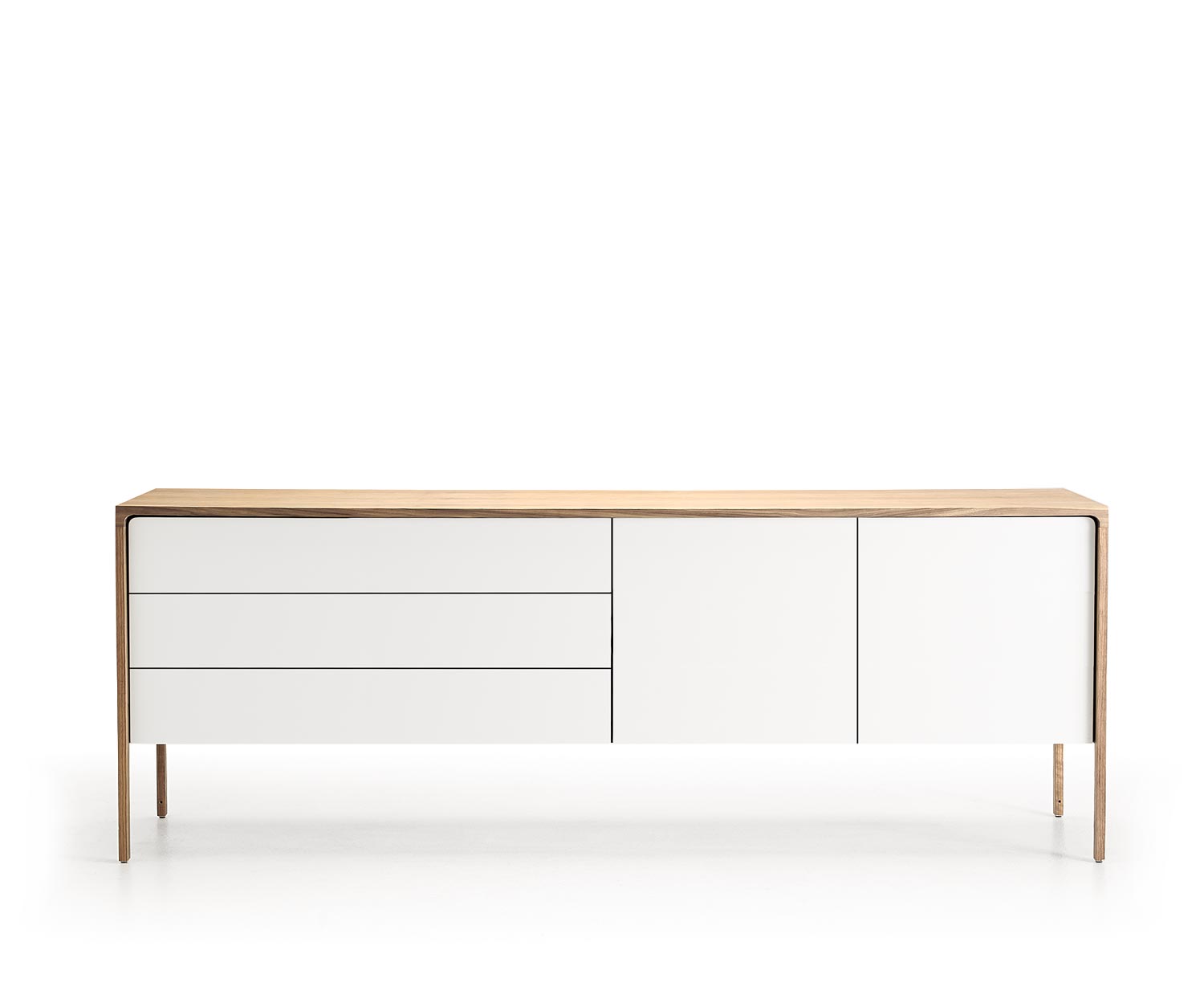 Punt Sideboard Tactile Tactile Eiche Weiß Tactile B 205 3 Schubladen + 2 Türen