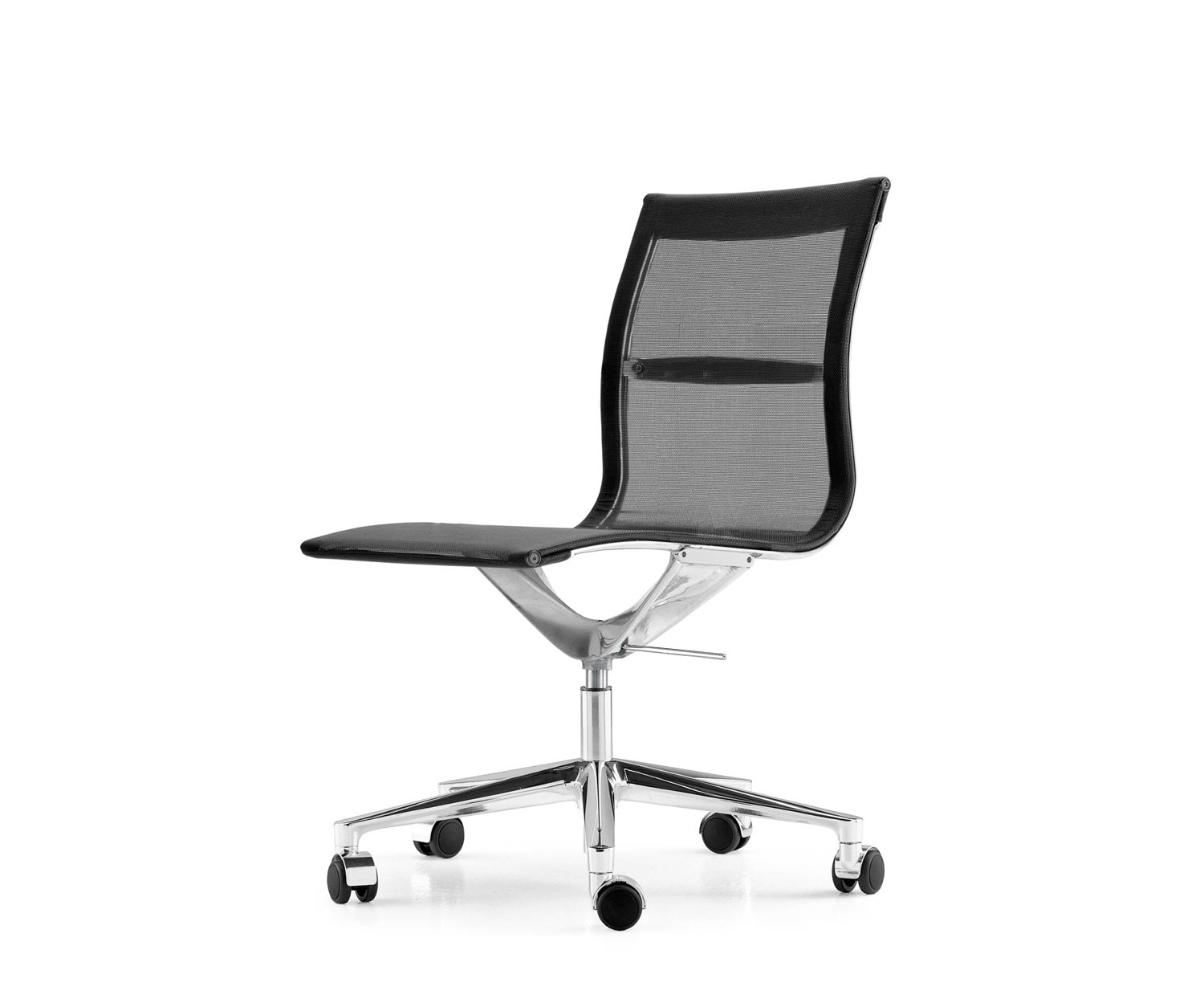 ICF Una Chair Managment Bürostuhl Design Drehstuhl 5 Arm mit Rollen H42 cm ohne Mesh Elastic Mesh Schwarz 01