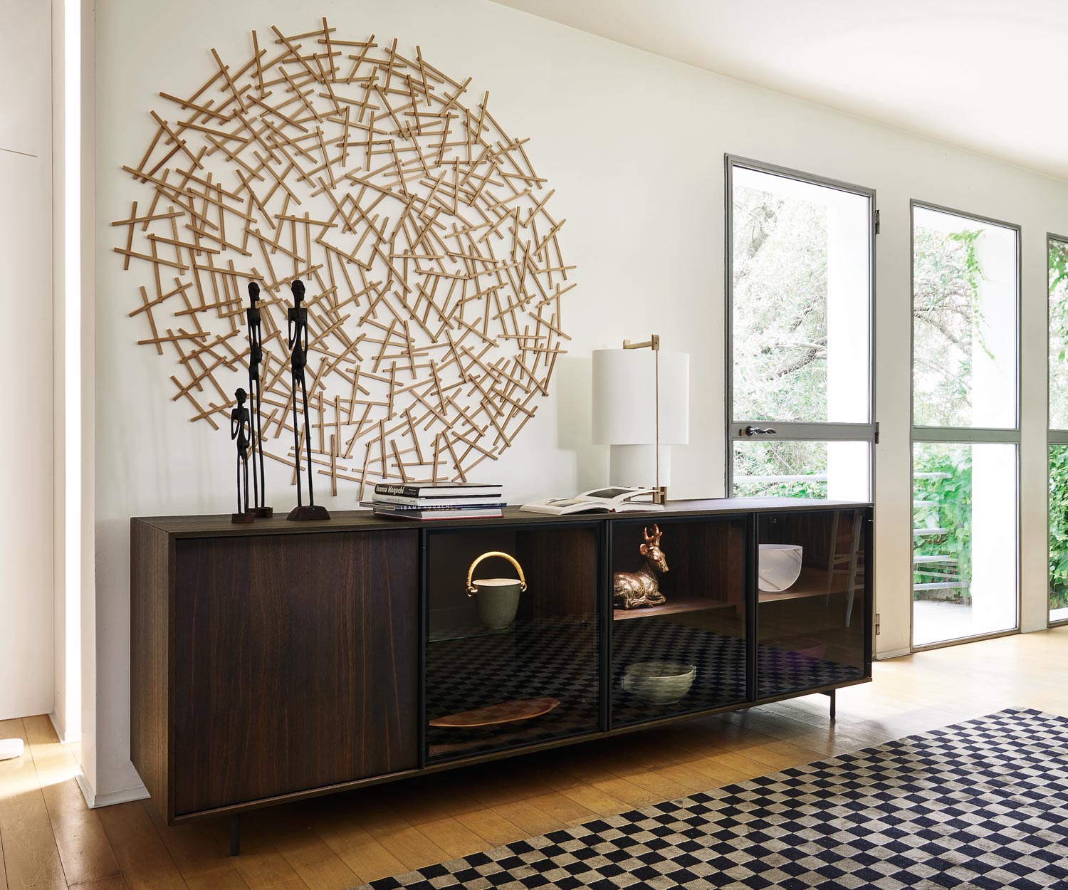 Exklusives Livitalia Glas Design Sideboard Scrigno in Eiche Braun Exklusives Livitalia Glas Design Sideboard Scrigno in Eiche Braun