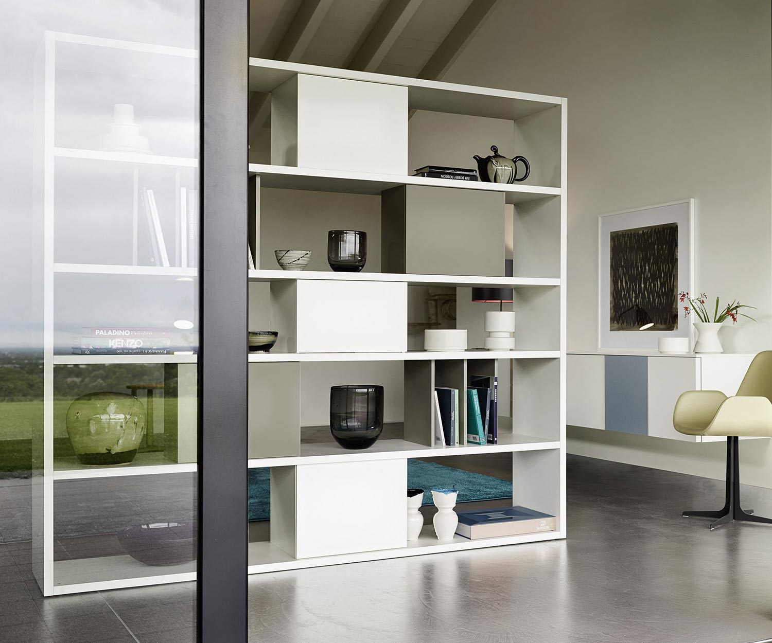 Exclusive Livitalia Design Standing shelf C92 Room divider white  Exclusive Livitalia Design Standing shelf C92 Room divider white