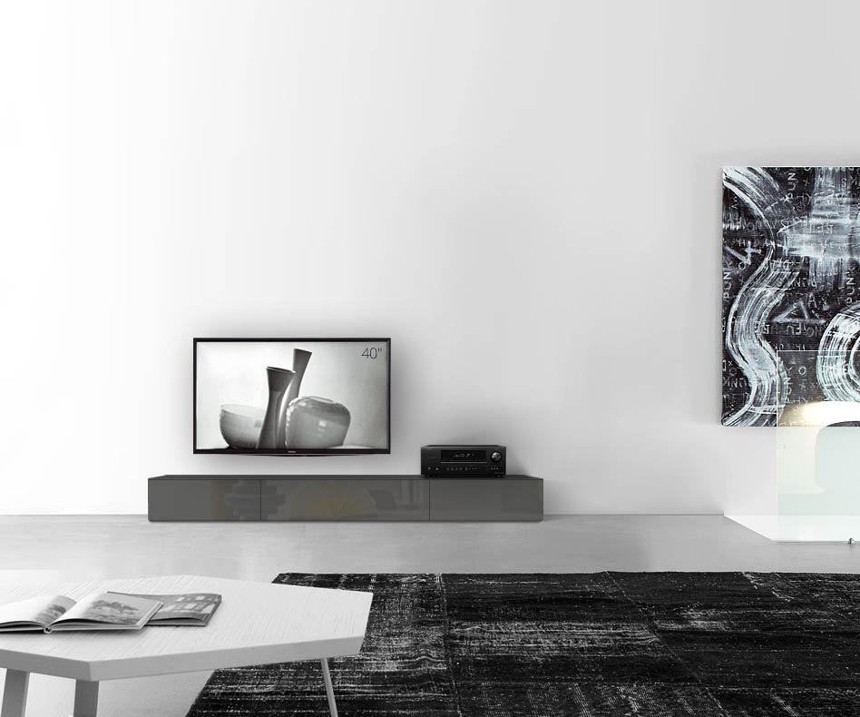 /Design lowboard floor B210 H27 glossy dark grey /Design lowboard floor B210 H27 glossy dark grey