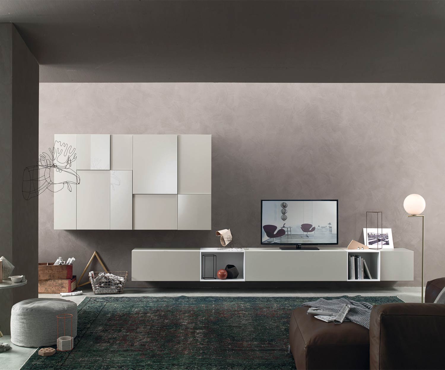Exklusive hängende Livitalia Design Wohnwand C07 Exklusive hängende Livitalia Design Wohnwand C07