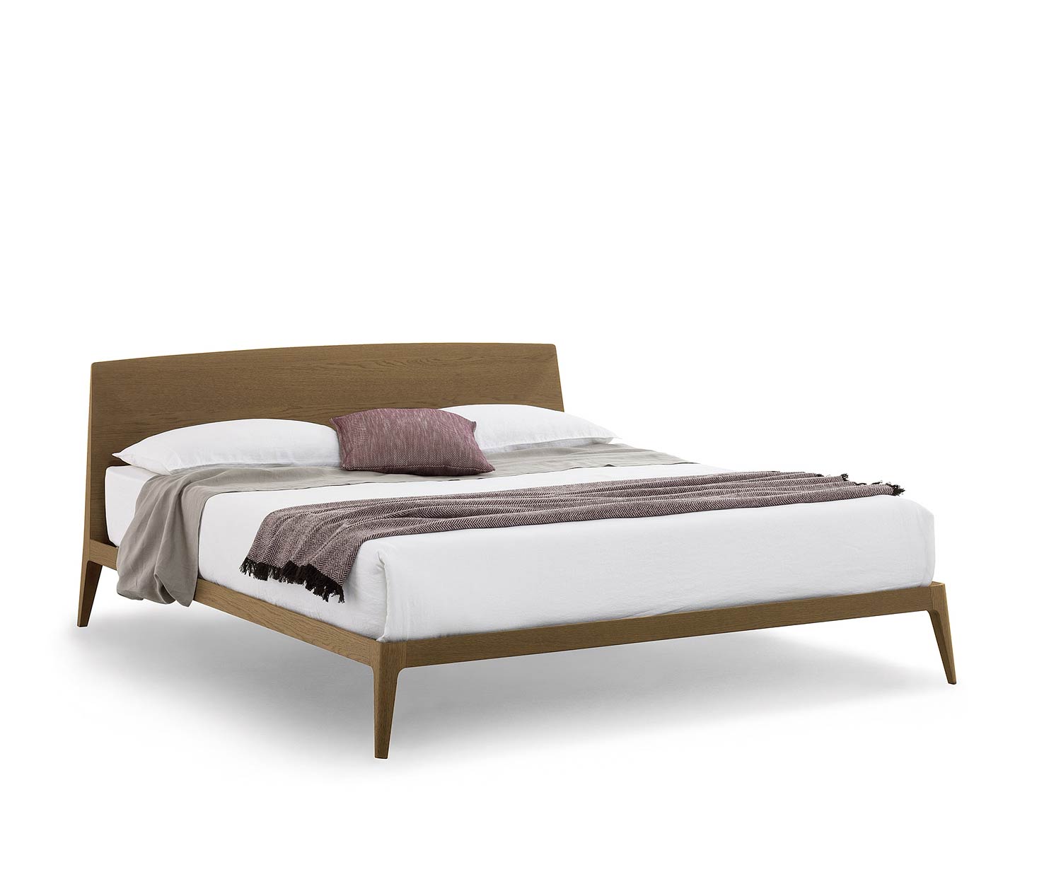 Hochwertiges Novamobili Design Bett Holz Siri 180 x 200 cm Eiche Miele N02