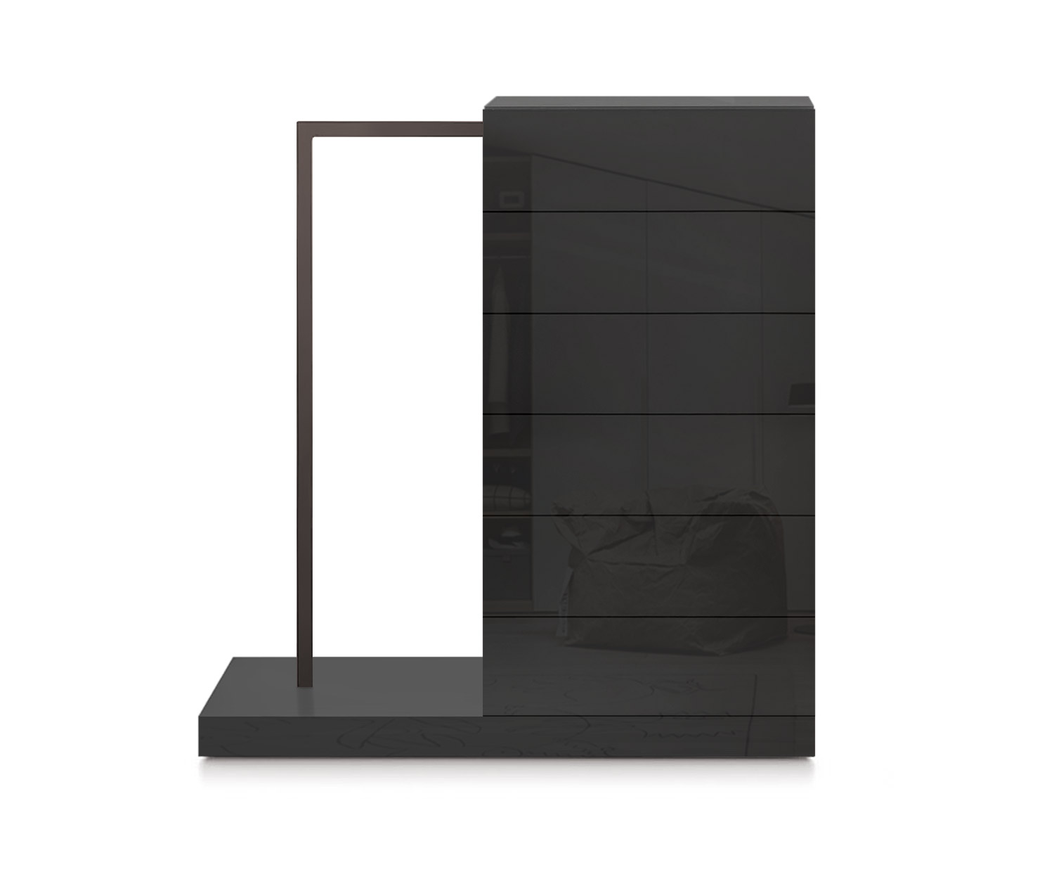 Novamobili Hochkommode Easy6 + Garderobe links B54cm glanz schwarz418 
