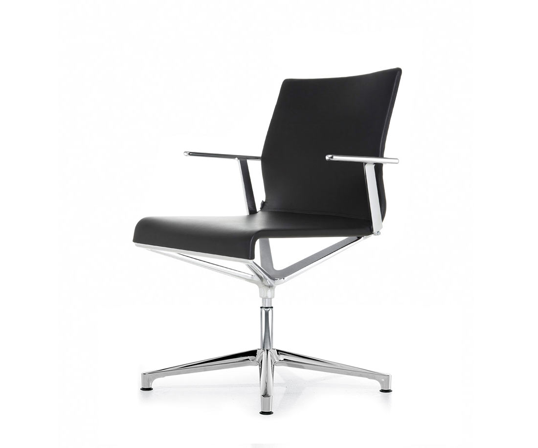 ICF Stick ETK Chair Burostuhl Schwarz Leder ohne Rollen H37 ICF Stick ETK Chair Burostuhl Schwarz Leder ohne Rollen H37