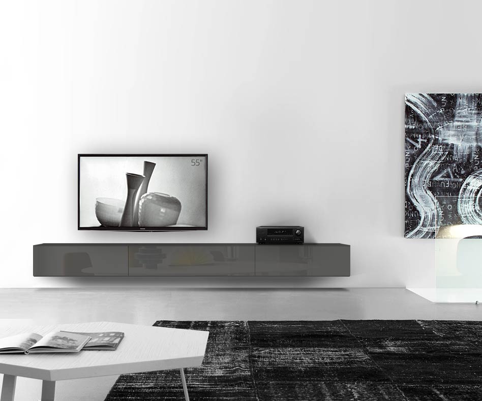 /Design Lowboard Wand B300 H33 5 glanz dunkelgrau /Design Lowboard Wand B300 H33 5 glanz dunkelgrau