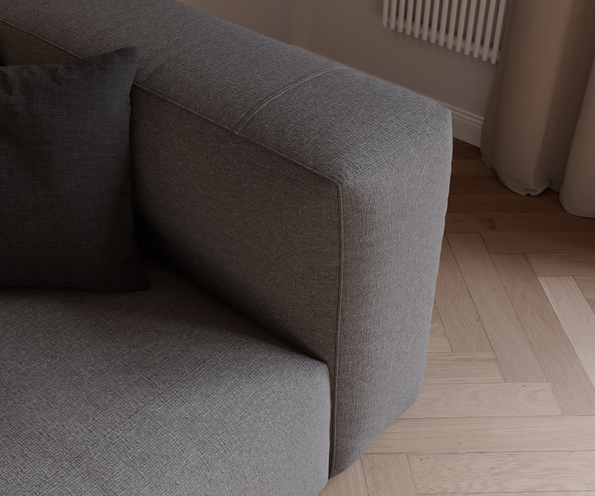 Cloud Ecke Stoff Tundra 10 Mittelgrau