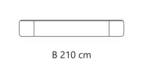 W 210 cm / H 33.2 cm / D 45.5 cm