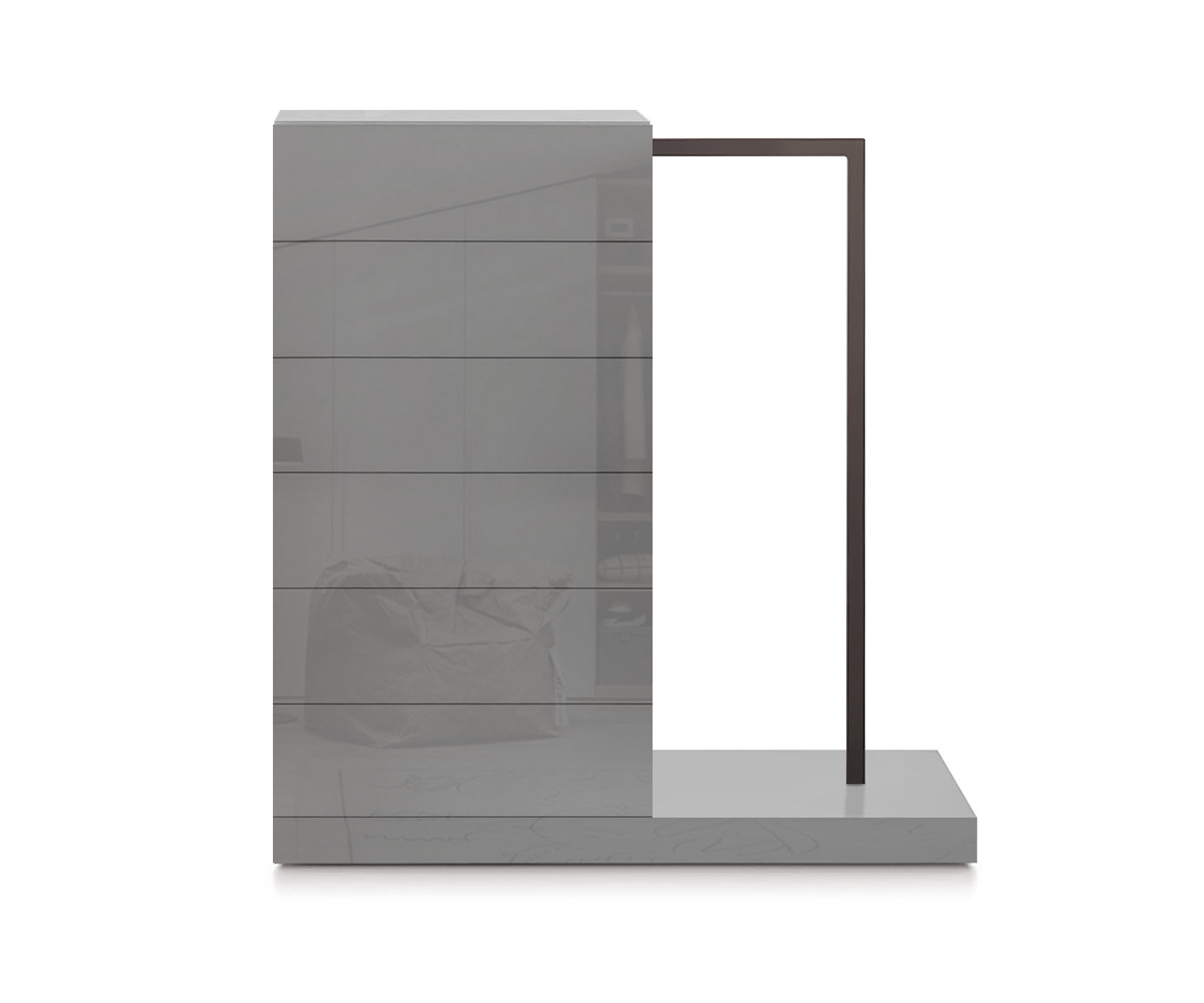 Novamobili Easy6 high chest of drawers + wardrobe right W54cm glossy light grey430 Novamobili Easy6 high chest of drawers + wardrobe right W54cm glossy light grey430