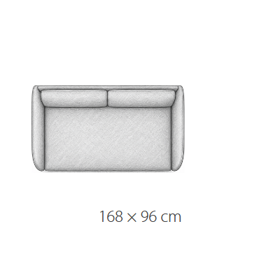 168 × 96 cm · Sleeping width 145 cm