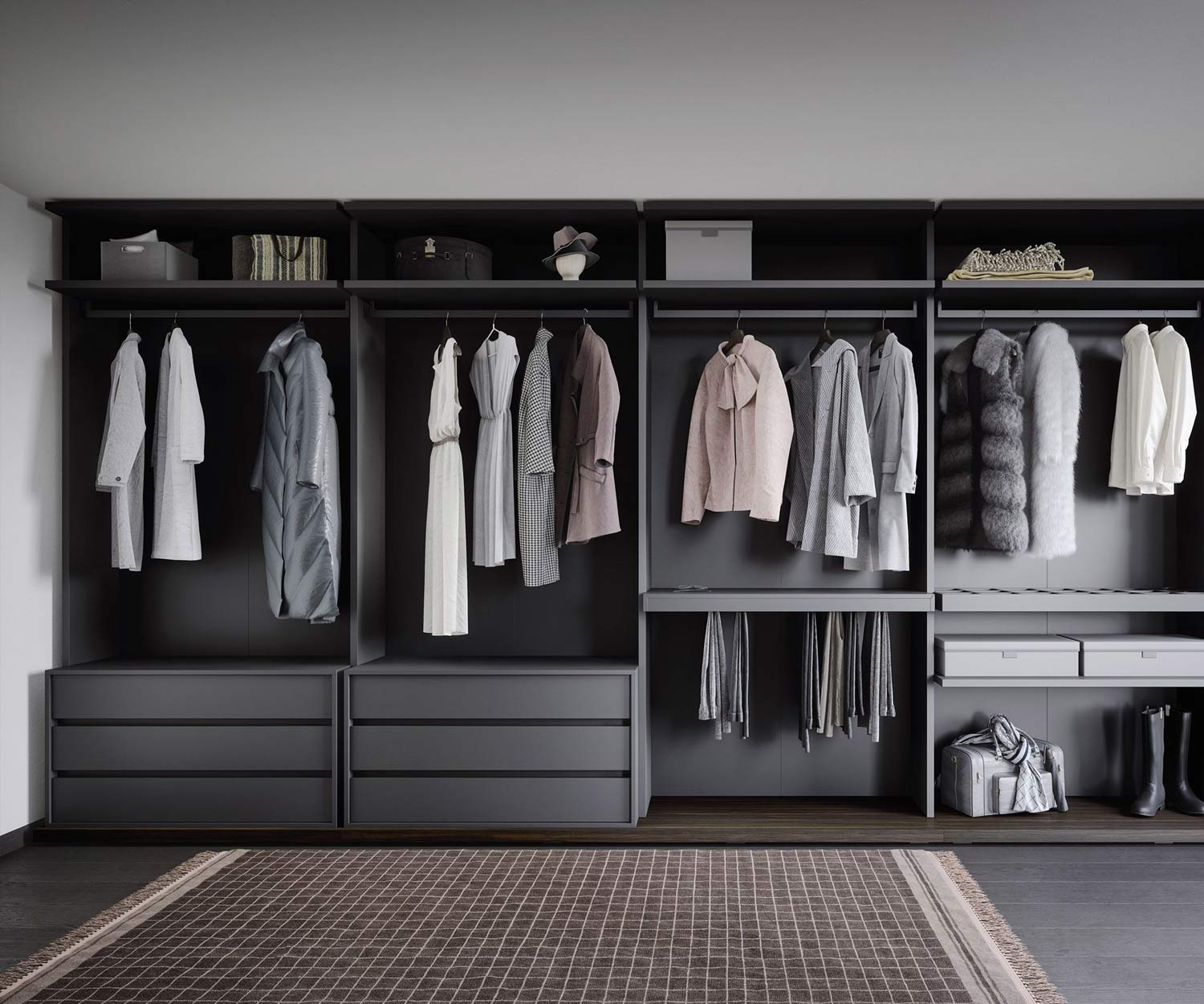Design dressing room wardrobe dark grey matt Novamobili Benn Design dressing room wardrobe dark grey matt Novamobili Benn