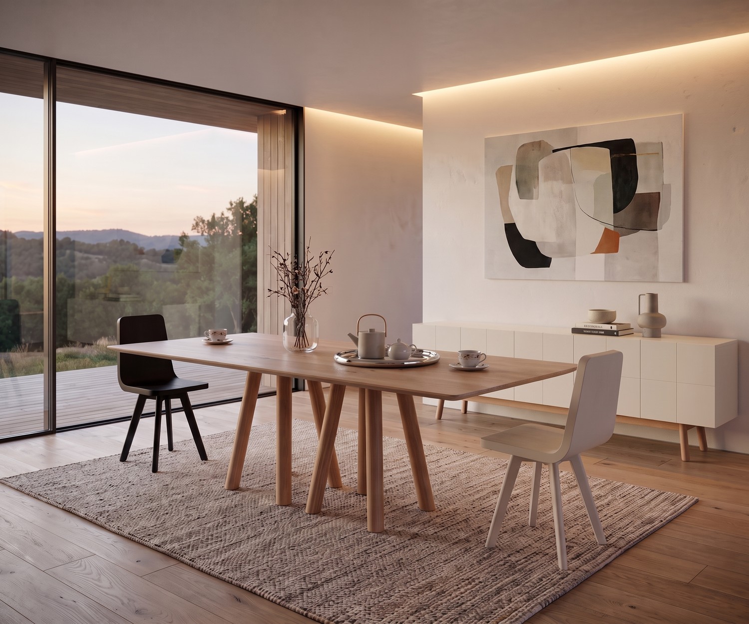 al2 Design Esstisch mos-i-ko 001 a Nussbaum Eiche massiv