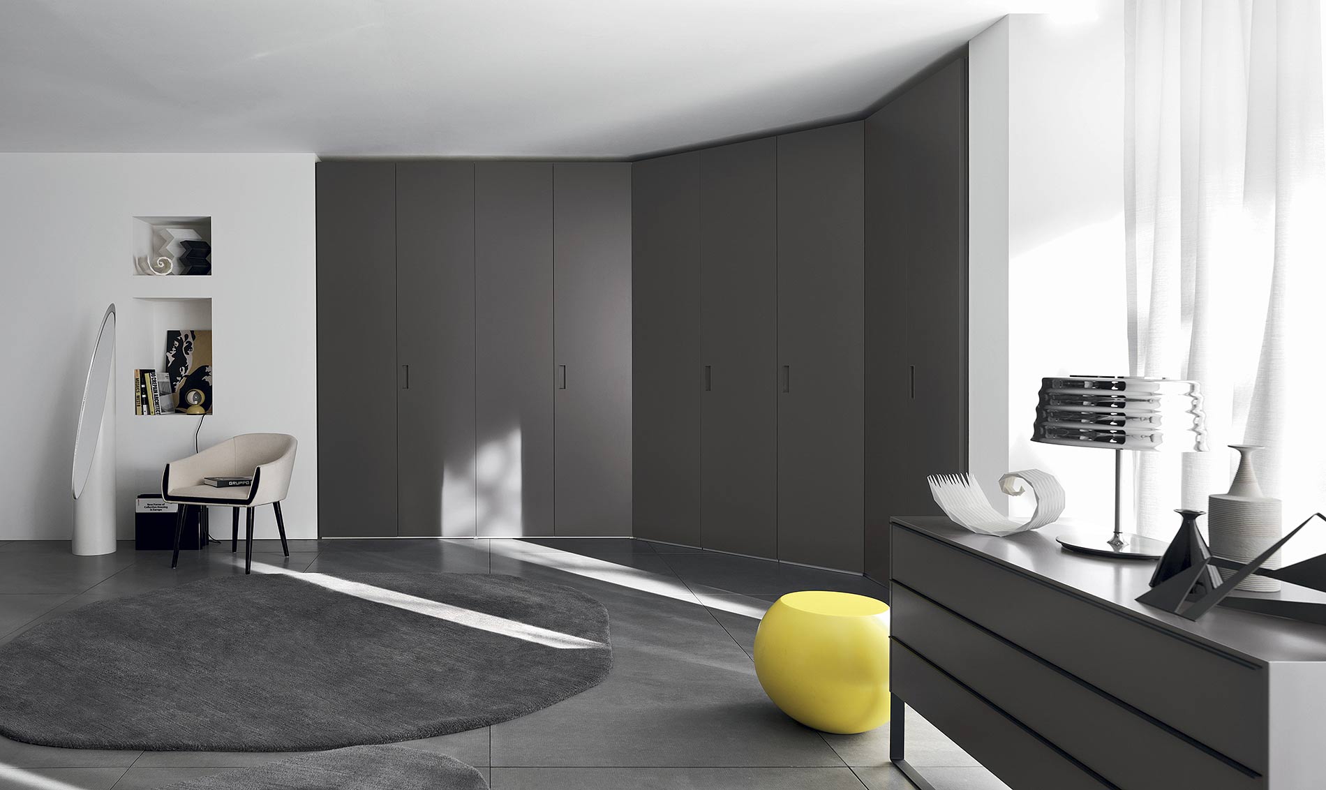 Design Eckschrank Dunkelgrau