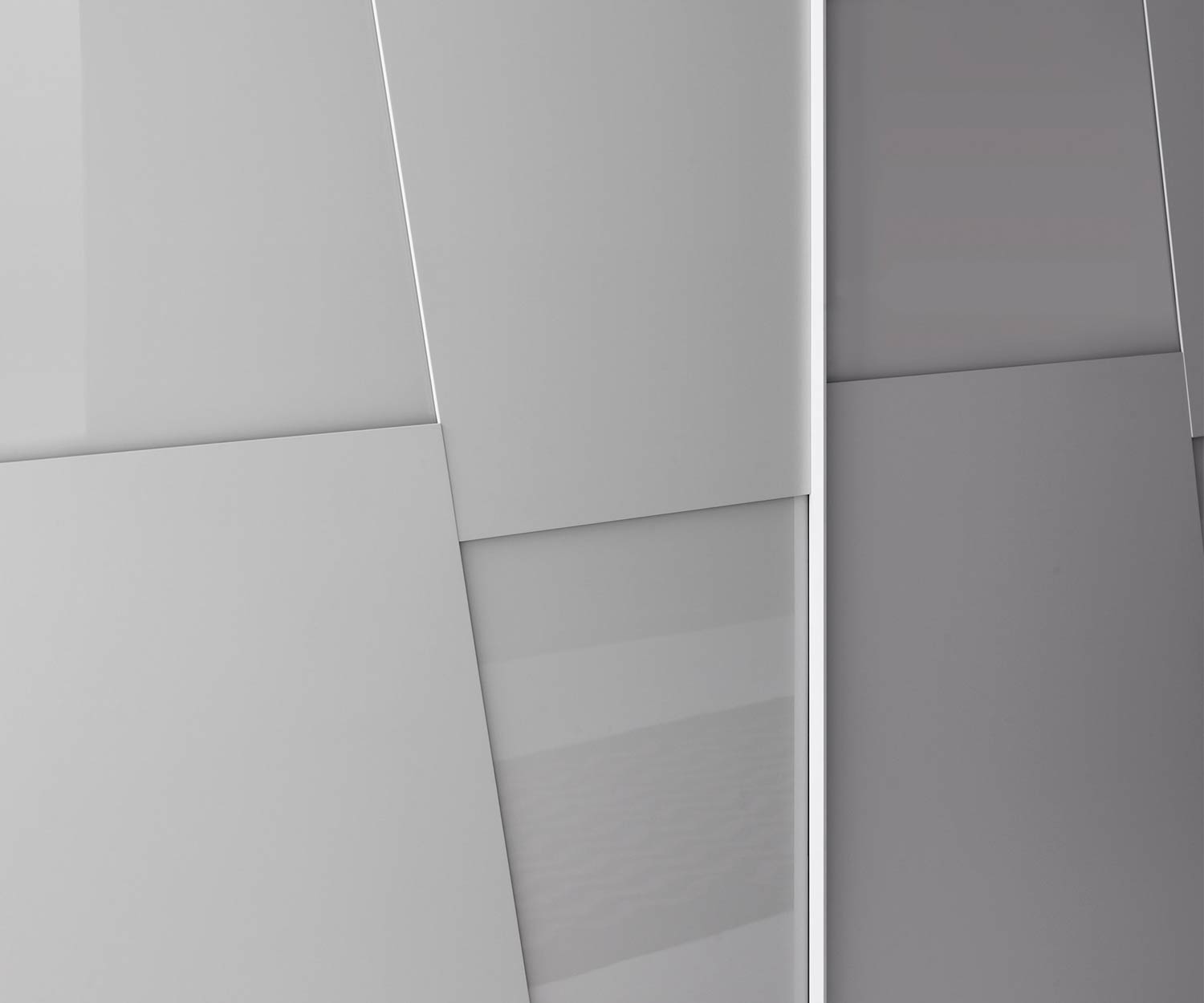 Hochwertiger Livitalia Designer Kleiderschrank Diagonal im Detail die Türen mit den Griffmulden