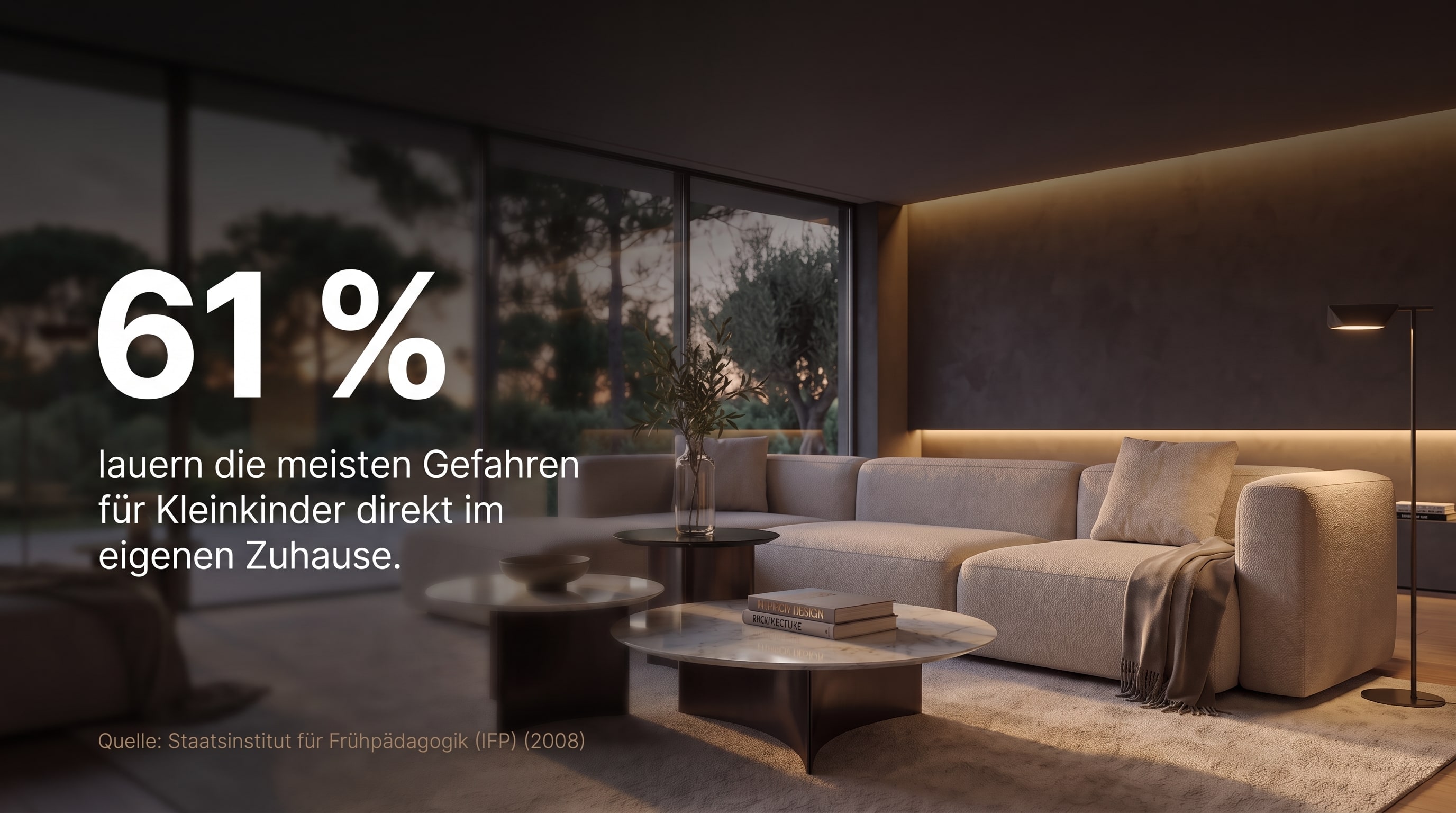 61 % – de meeste gevaren voor kleine kinderen liggen direct in hun eigen huis op de loer.