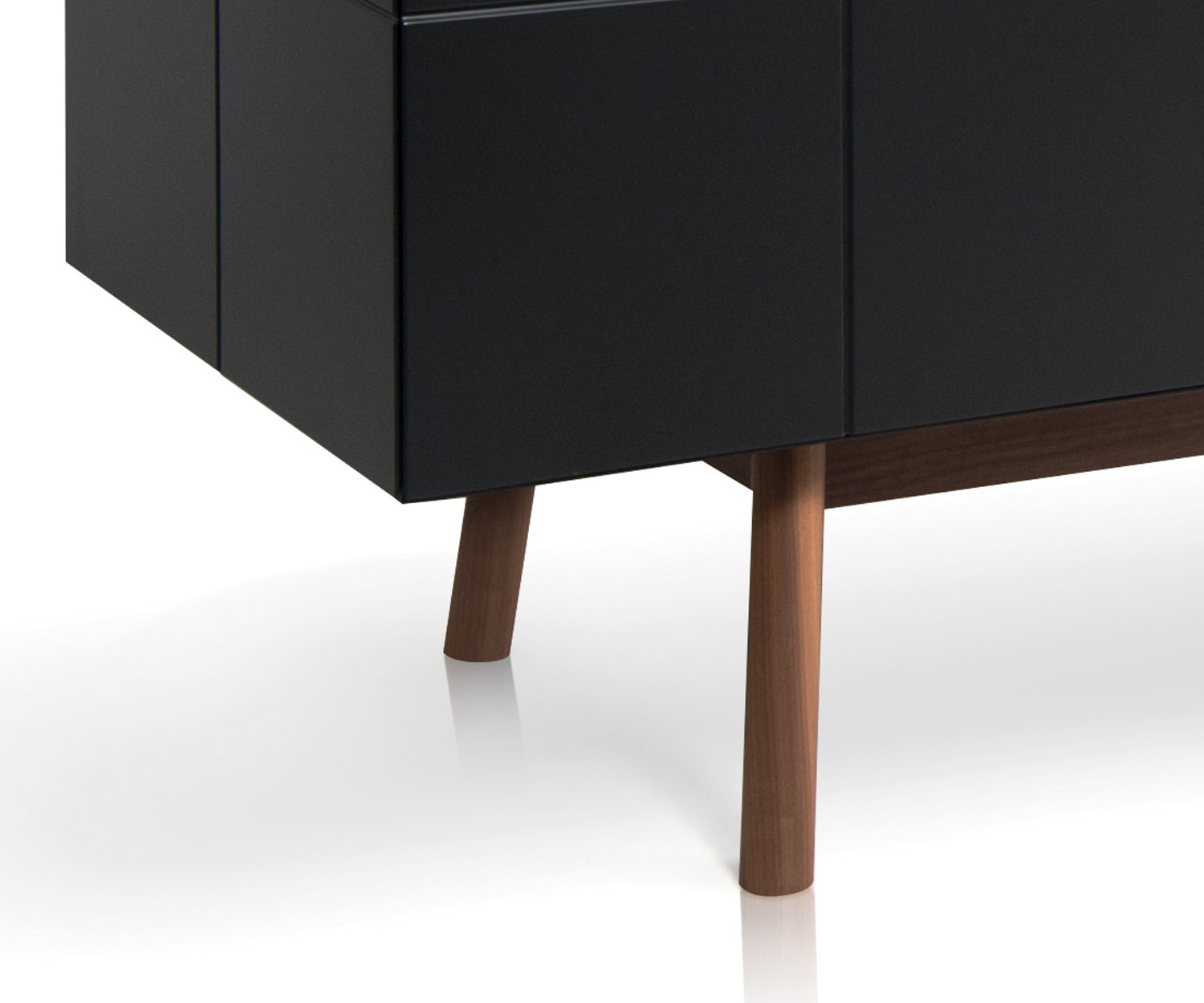 al2 Design sideboard MOS I KO 003 A in black in detail solid feet al2 Design sideboard MOS I KO 003 A in black in detail solid feet