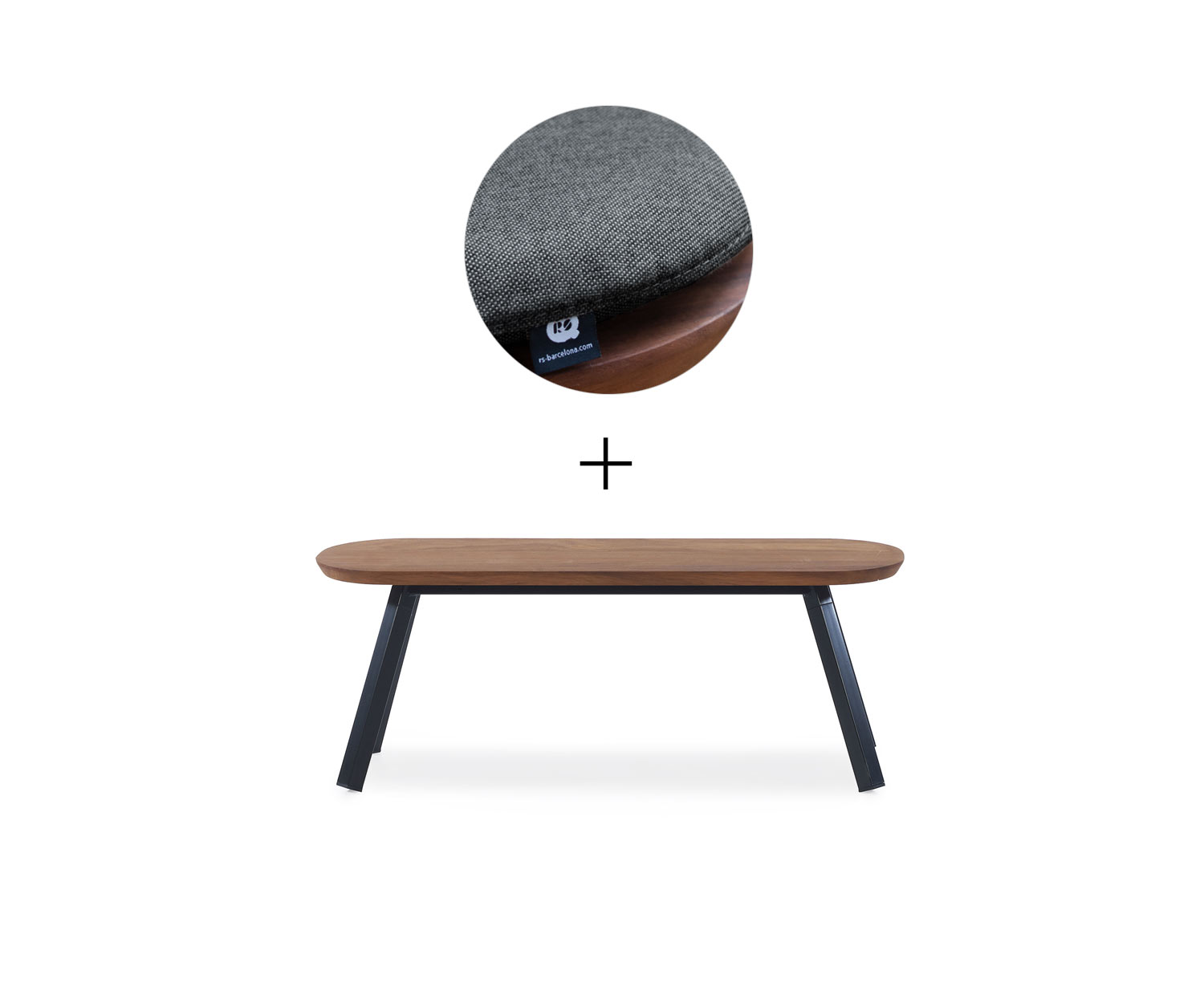 RS Barcelona Ping Pong Bank Schwarz 2x B120 cm Schwarz Outdoor