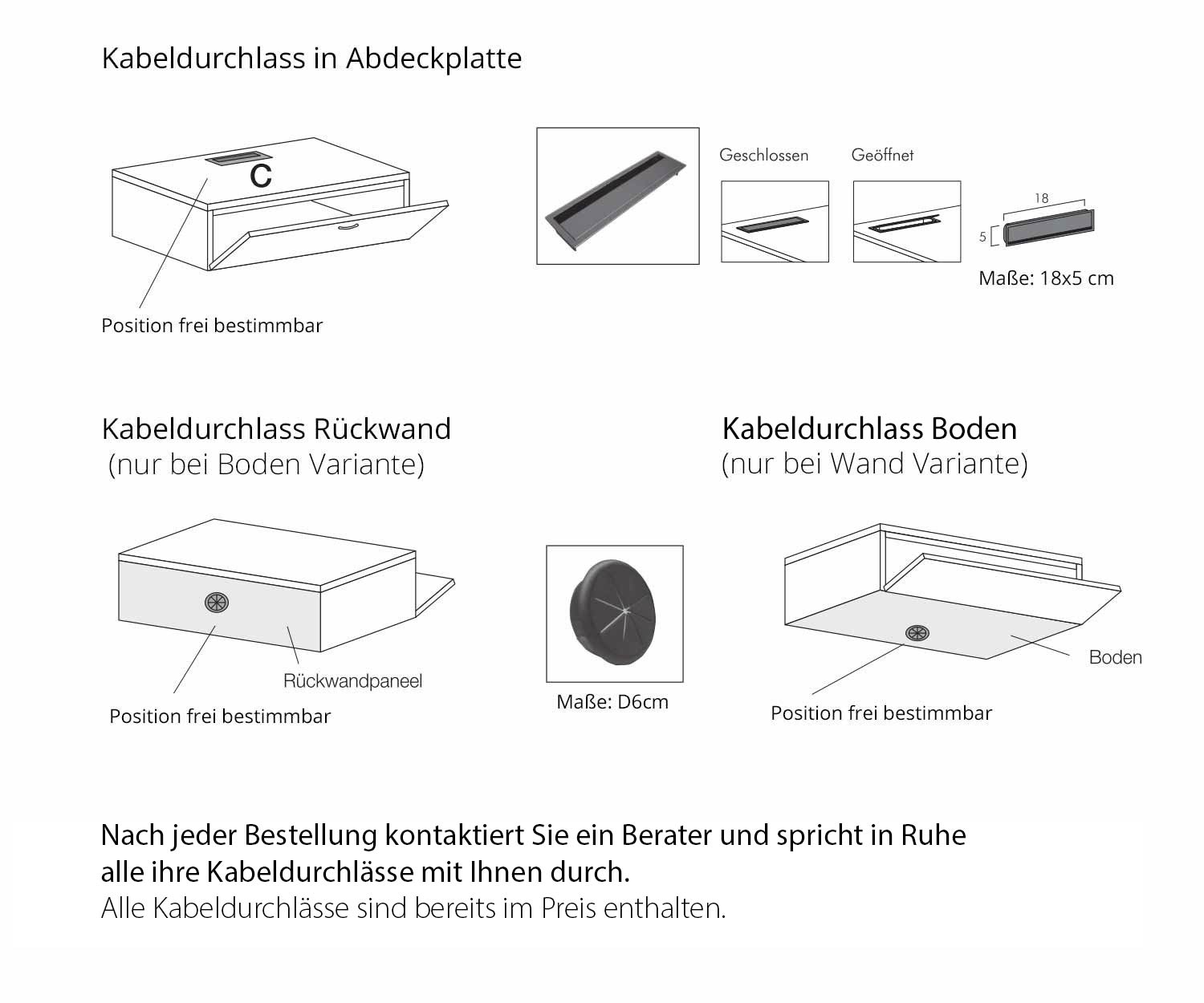 Design Holz Design Lowboard von Livitalia Kabeldurchlässe Design Holz Design Lowboard von Livitalia Kabeldurchlässe