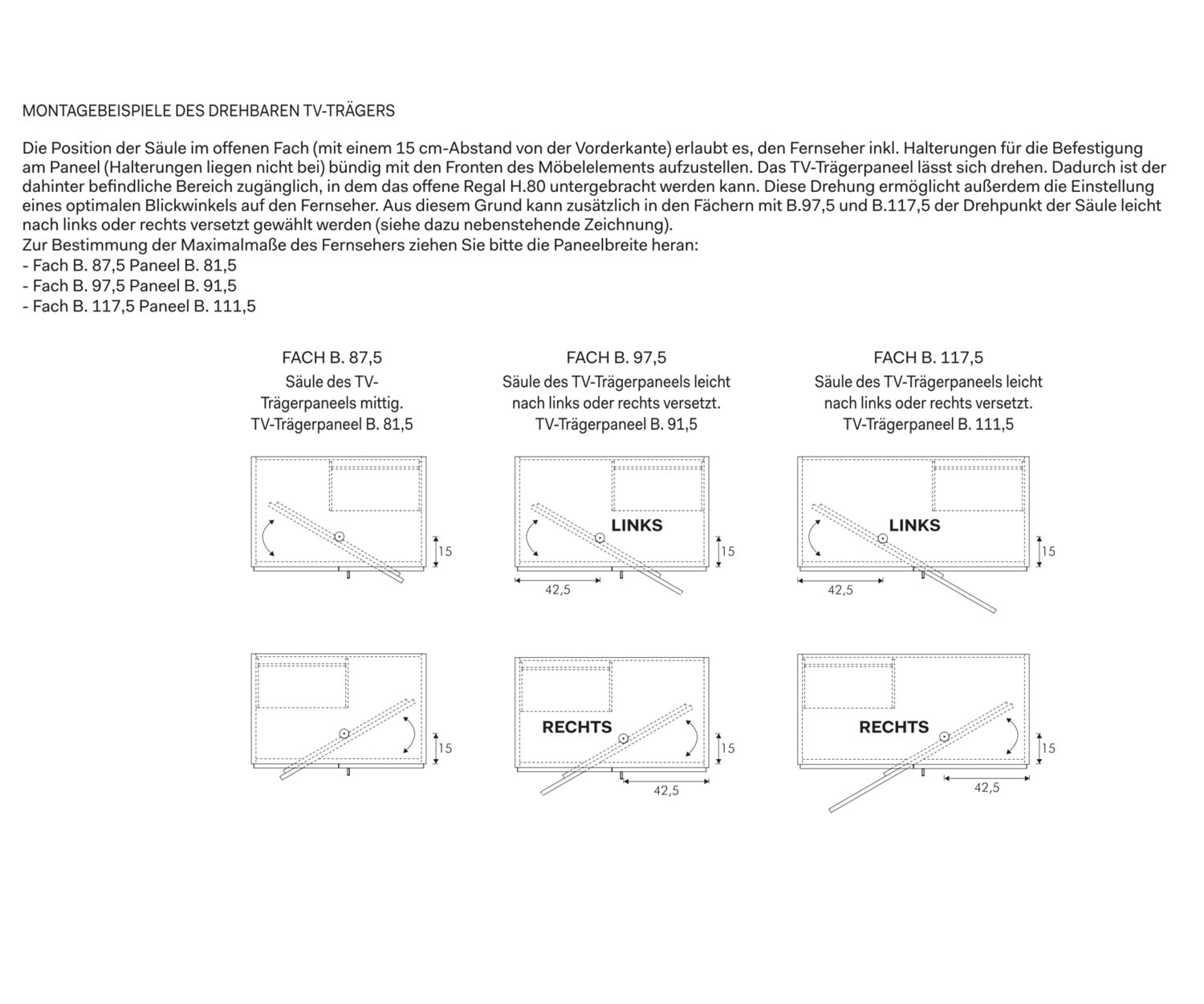 TV compartment Modules Widths Sketch Dimensions Sizes Sizes TV compartment Modules Widths Sketch Dimensions Sizes Sizes