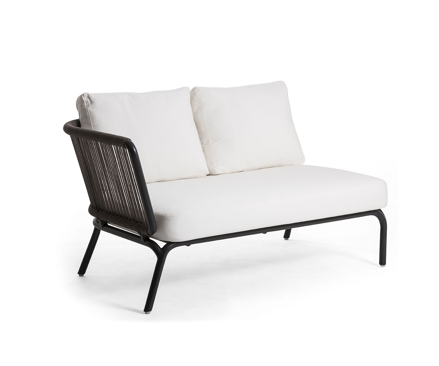 Oasiq Yland 2er Design Sofa mit handgewobener Seilbespannung in Taupe Grau