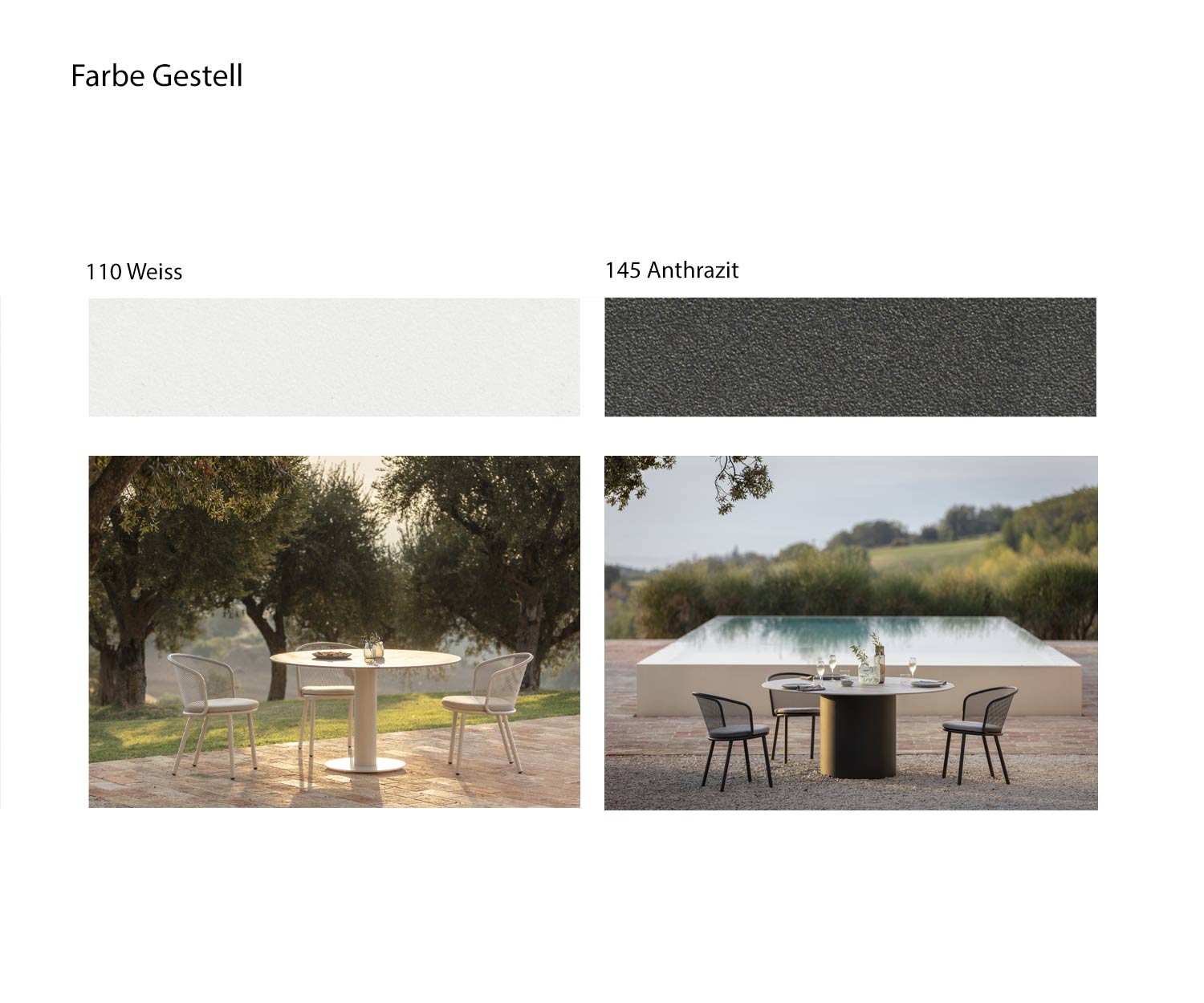 Farbe Gestell Design Tisch Branta Weiß Anthrazit Farbe Gestell Design Tisch Branta Weiß Anthrazit