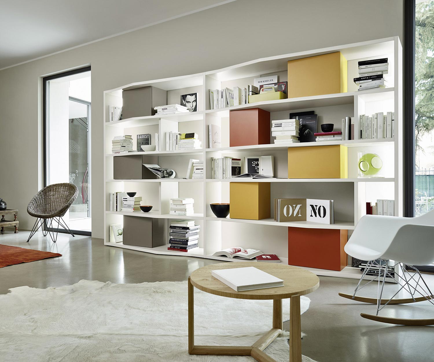 Exklusives Livitalia Design Bücherregal C86 mit LED Beleuchtung Exklusives Livitalia Design Bücherregal C86 mit LED Beleuchtung