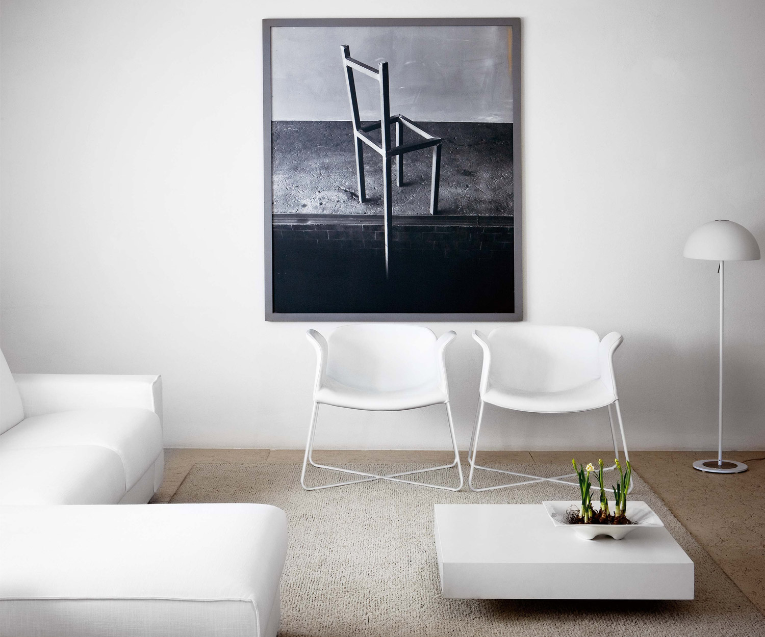 Novamobili Shadow coffee table in matt white Novamobili Shadow coffee table in matt white