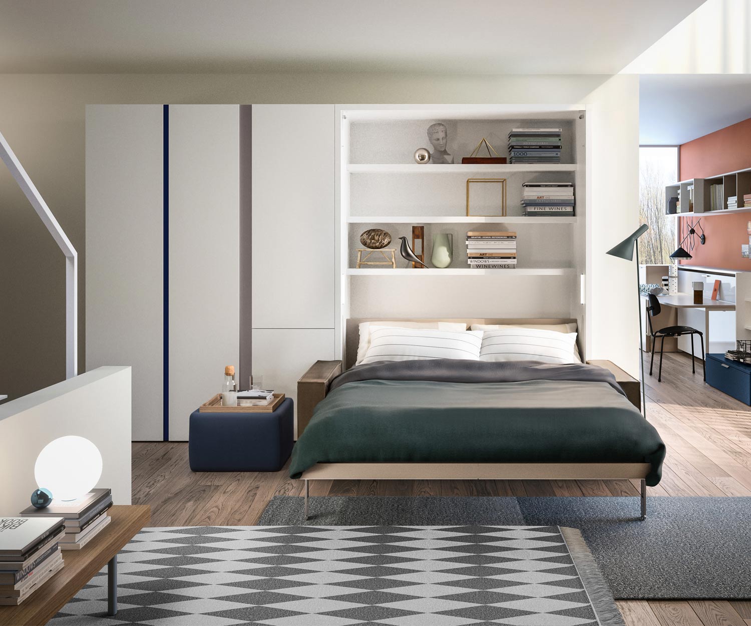 Modernes Clei Penelope 2 Designer Schrankbett mit Sofa 160x200 Liegefläche Modernes Clei Penelope 2 Designer Schrankbett mit Sofa 160x200 Liegefläche
