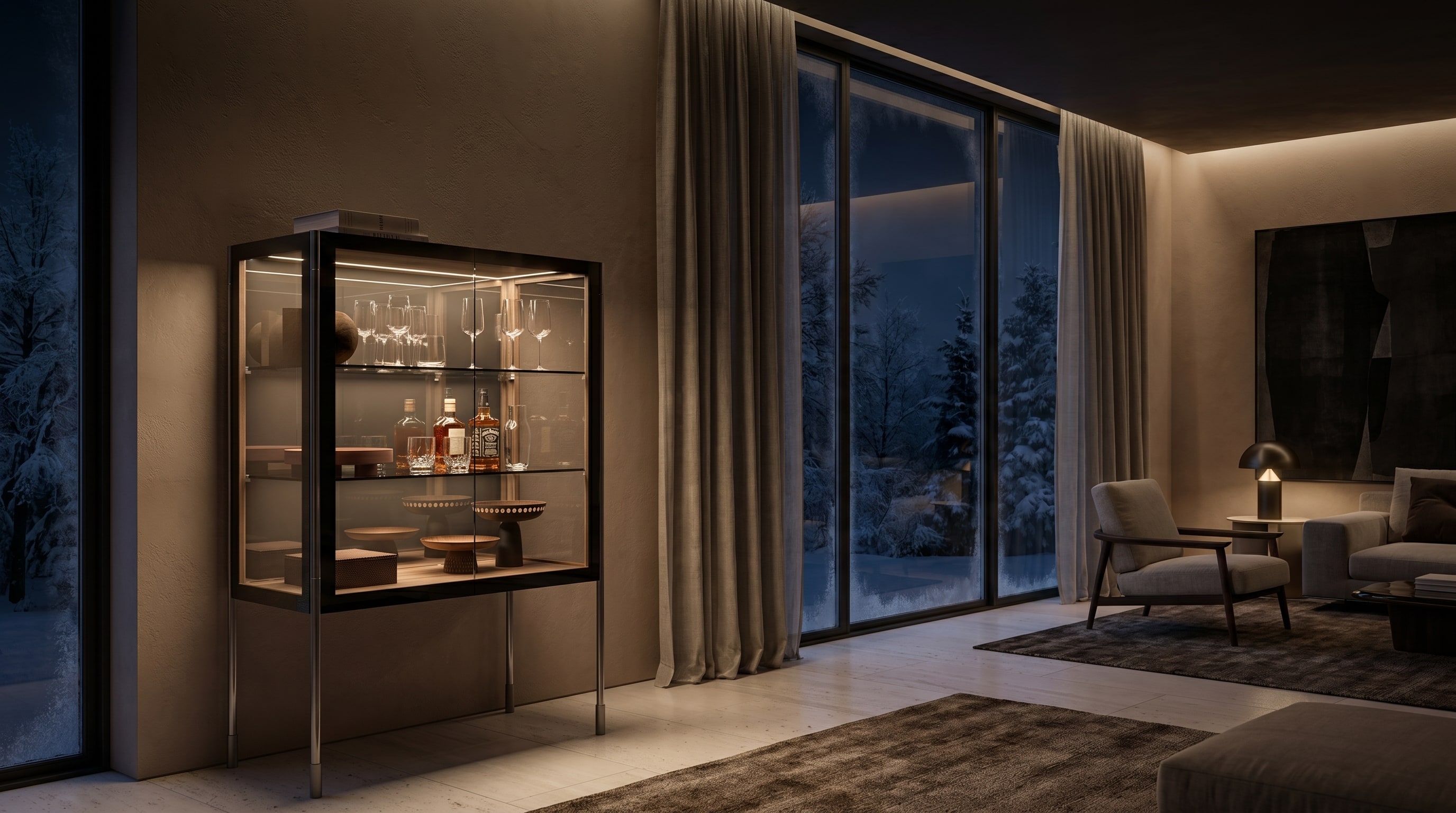 Homebar im Wohnzimmer einrichten