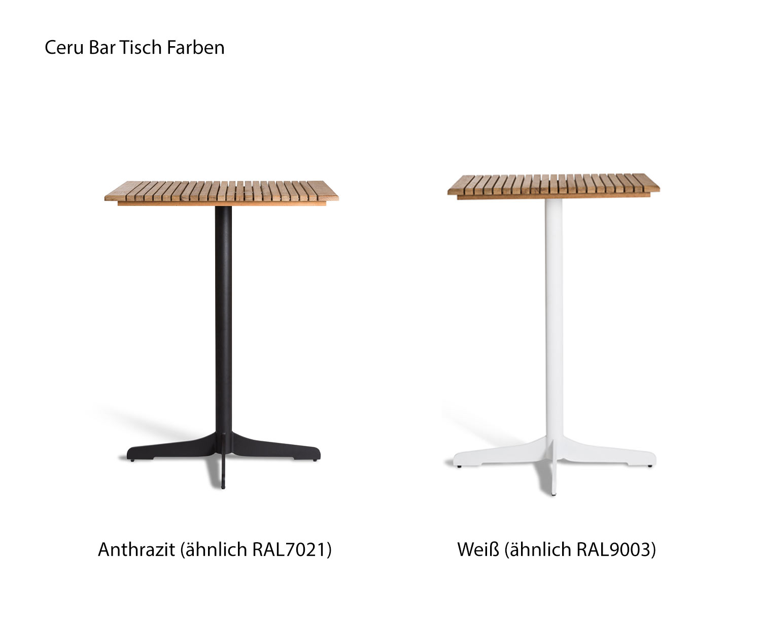 Exklusiver Oasiq Ceru Designer Bartisch Gestell Weiß Teak Holz Tischplatte mit Barstühlen