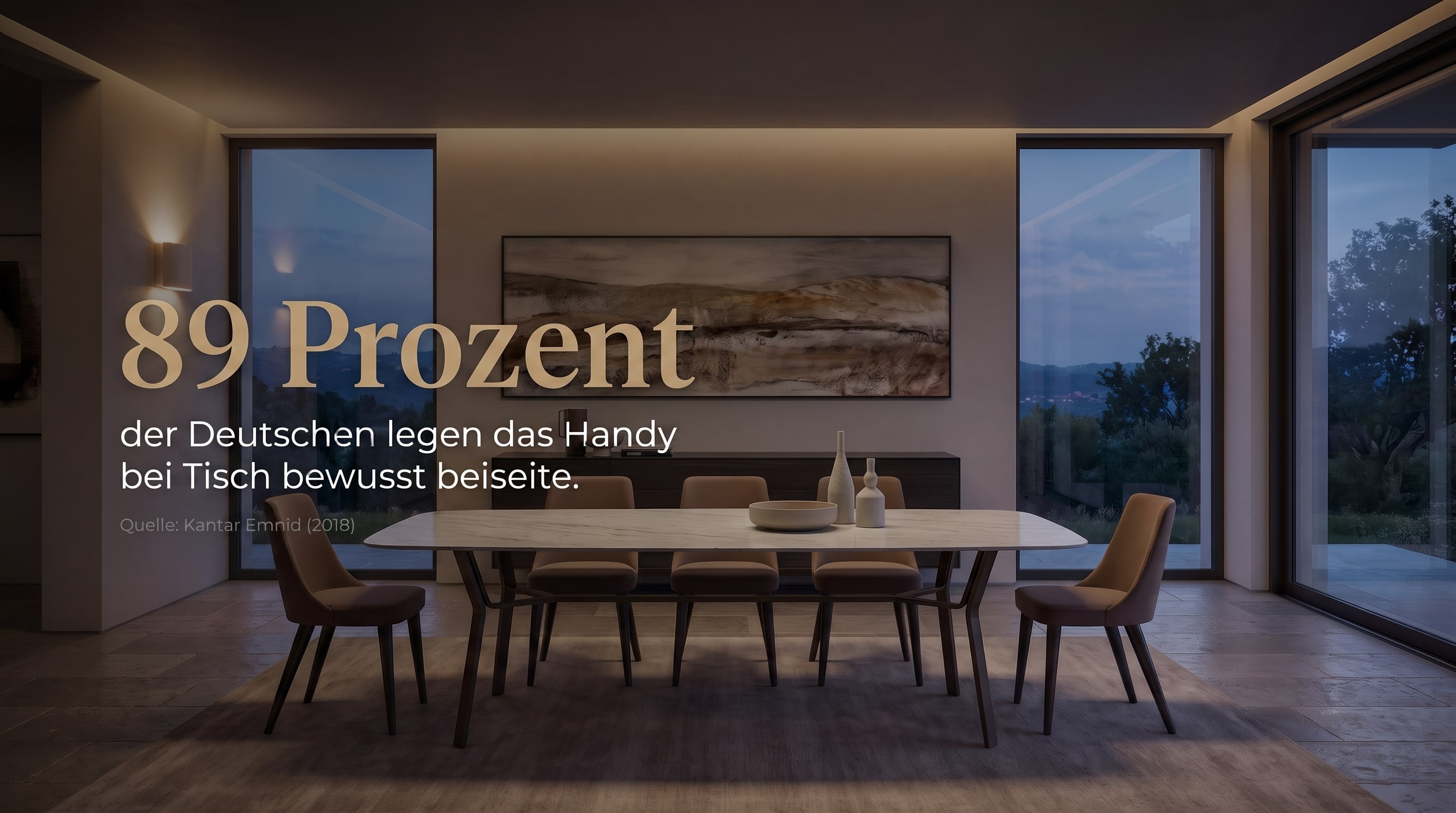 89 Prozent &ndash; der Deutschen legen das Handy bei Tisch bewusst beiseite.