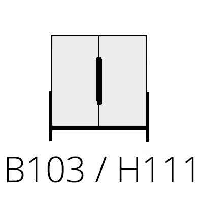 B 103 cm H 111 cm 2 Türen