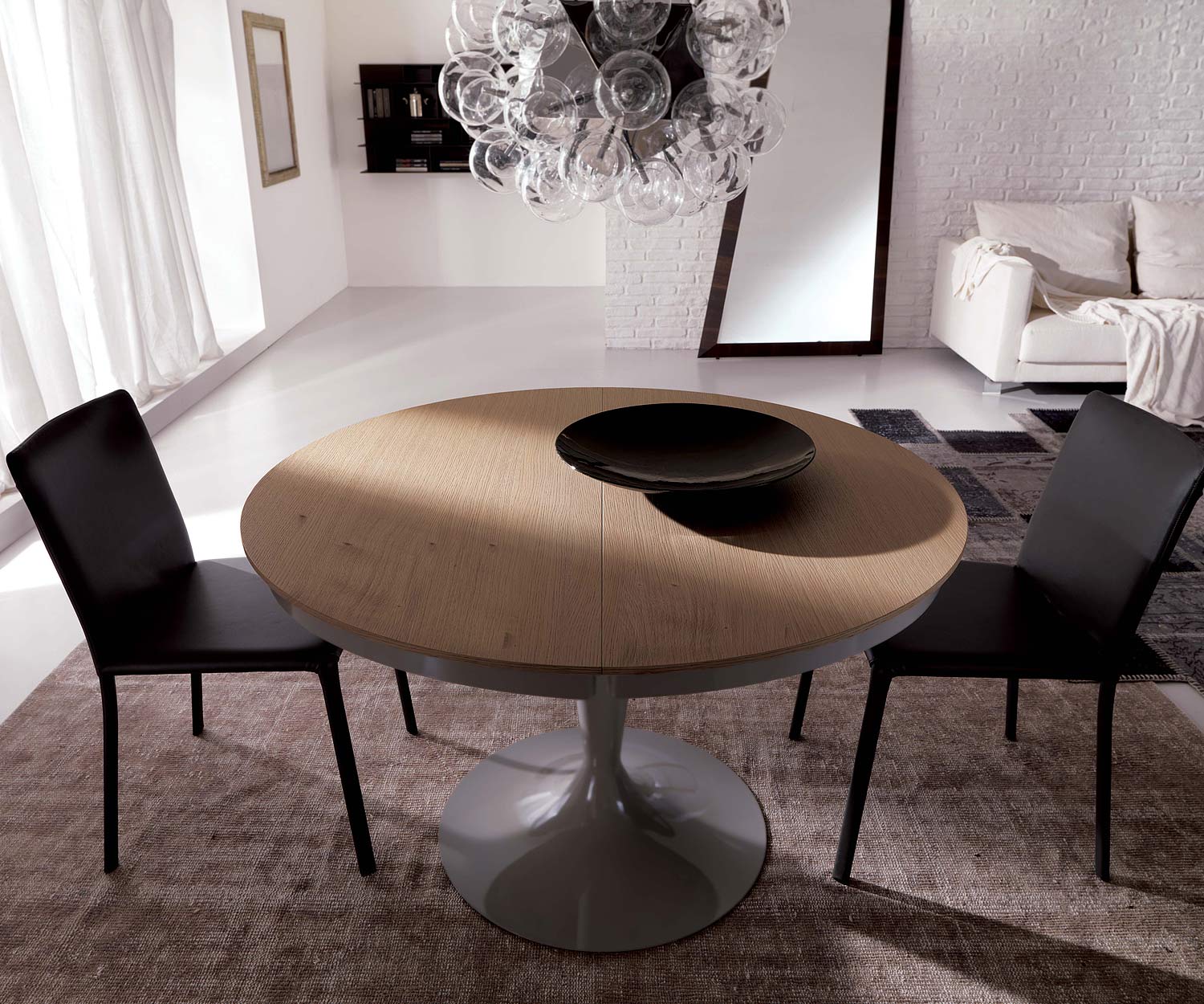 Ozzio Design chair Lunette leather black 