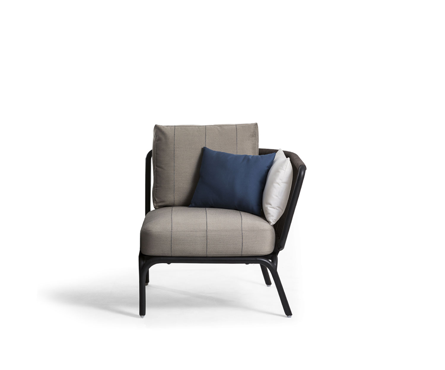 Exklusives Oasiq Yland Eckbank Design Sofa mit grauer Polsterauflage