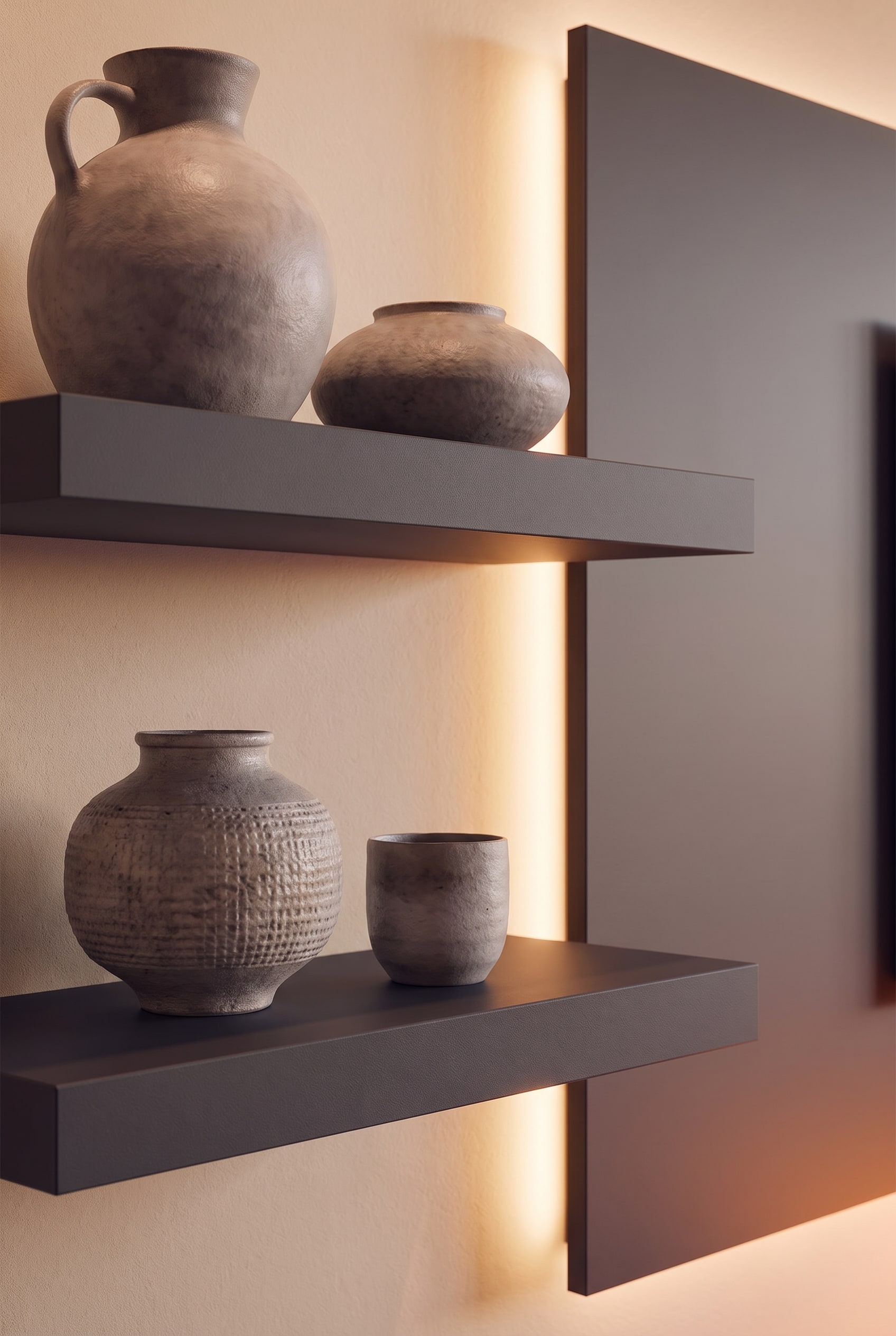 Vista dettagliata dell'illuminazione LED indiretta dietro il pannello TV
