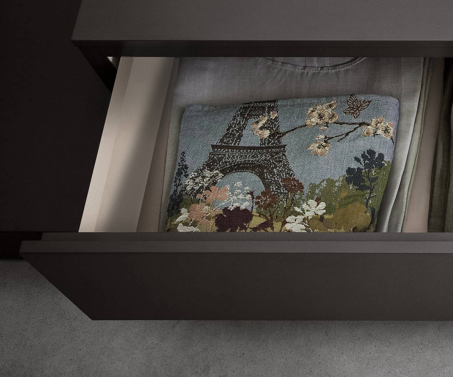 Design bedside cabinet Easy 1 drawer in detail Drawer interior colour Design bedside cabinet Easy 1 drawer in detail Drawer interior colour