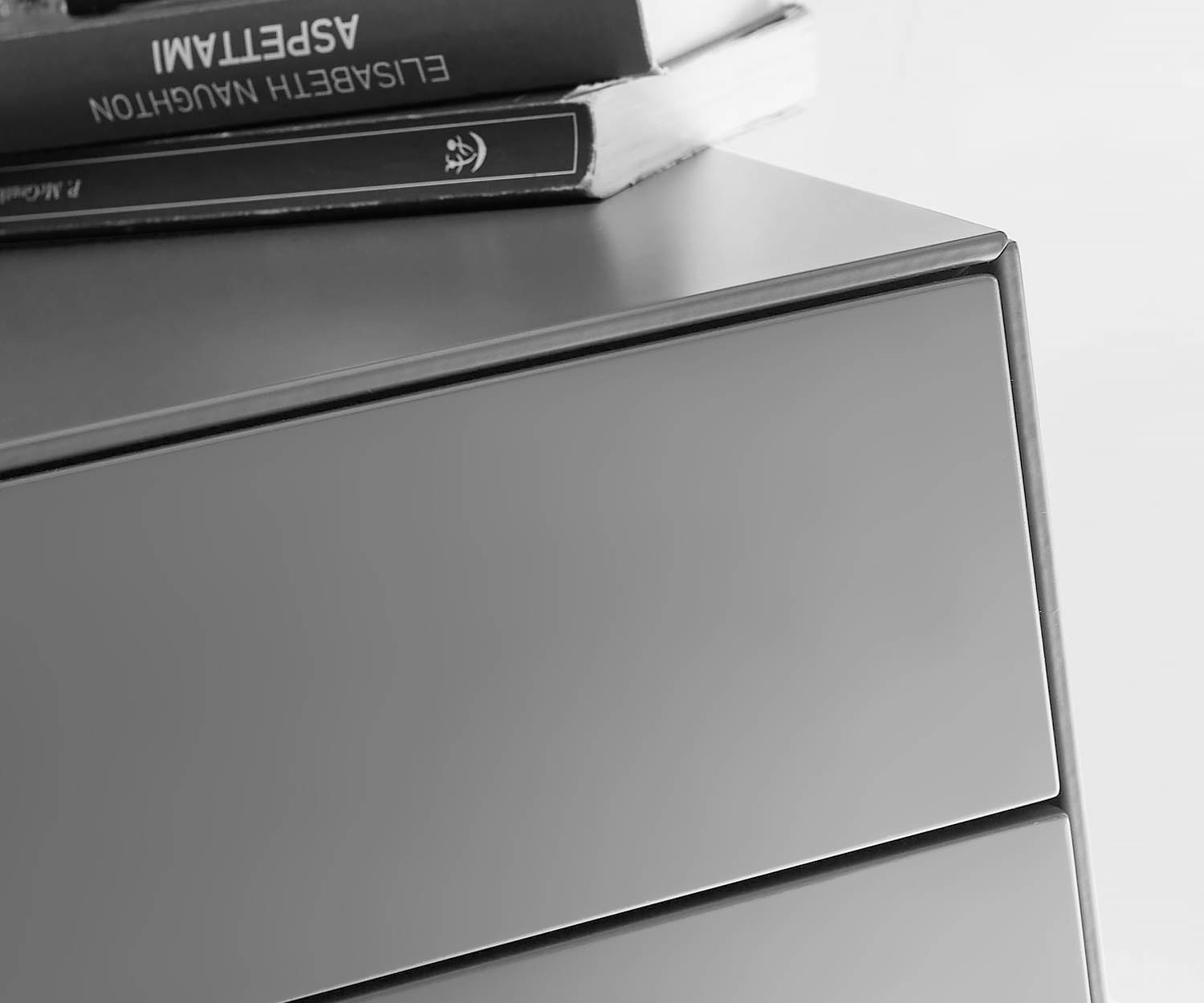 Detail of high-quality Ecletto chest of drawers mitred edge drawer