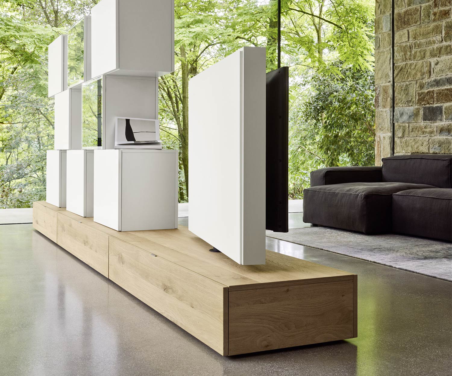 Livitalia Designer wall unit C46 with view of the rear wall Livitalia Designer wall unit C46 with view of the rear wall